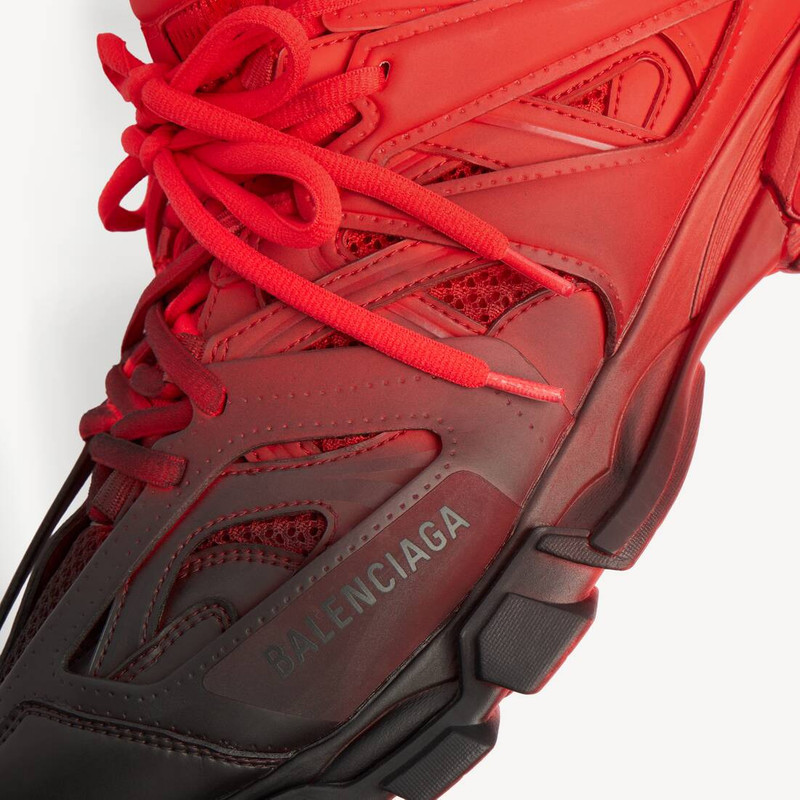 BALENCIAGA Men's Track Gradient Sneaker in Red/black outlook