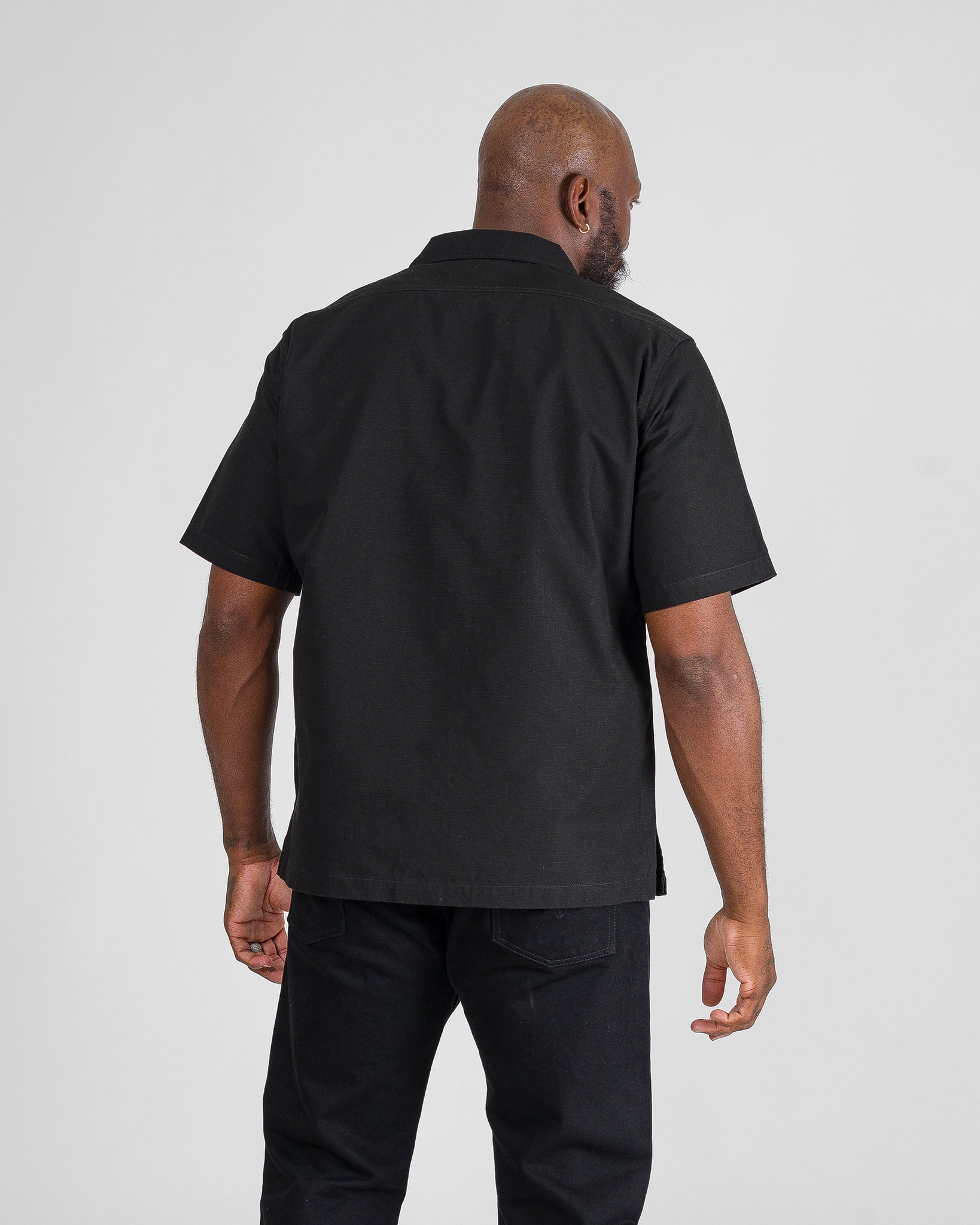 IHSH-415-BLK 8oz Ripstop Short Sleeved Mechanic Shirt - Black - 12