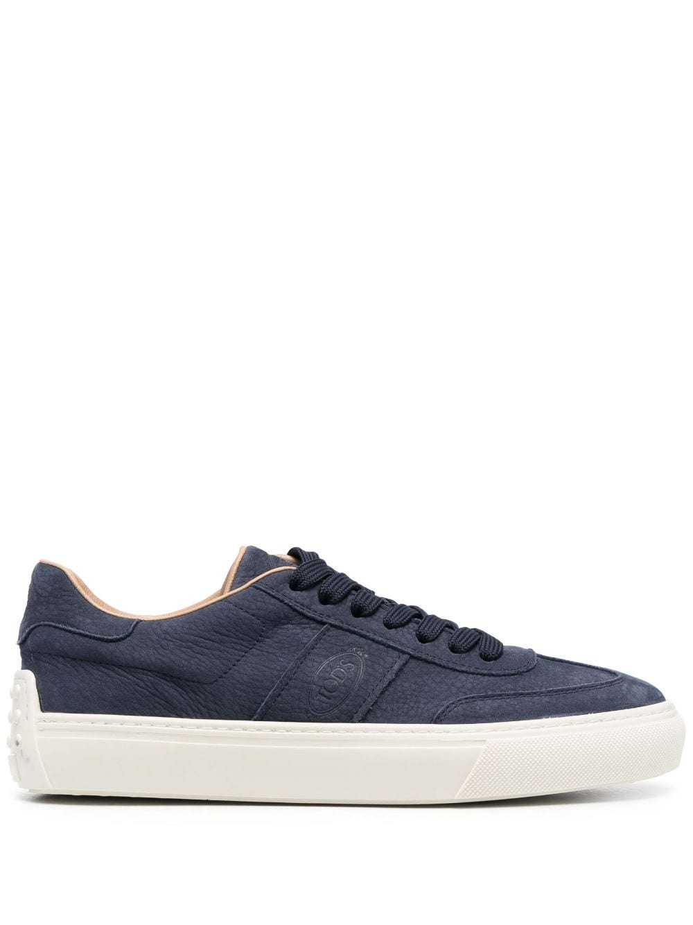 grained leather low-top sneakers - 1
