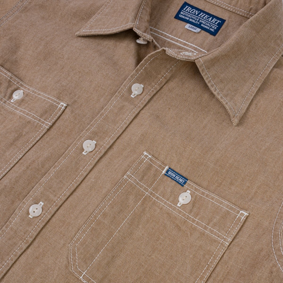 IHSH-363-MOC 10oz Organic Chambray Work Shirt - Mocha - 10