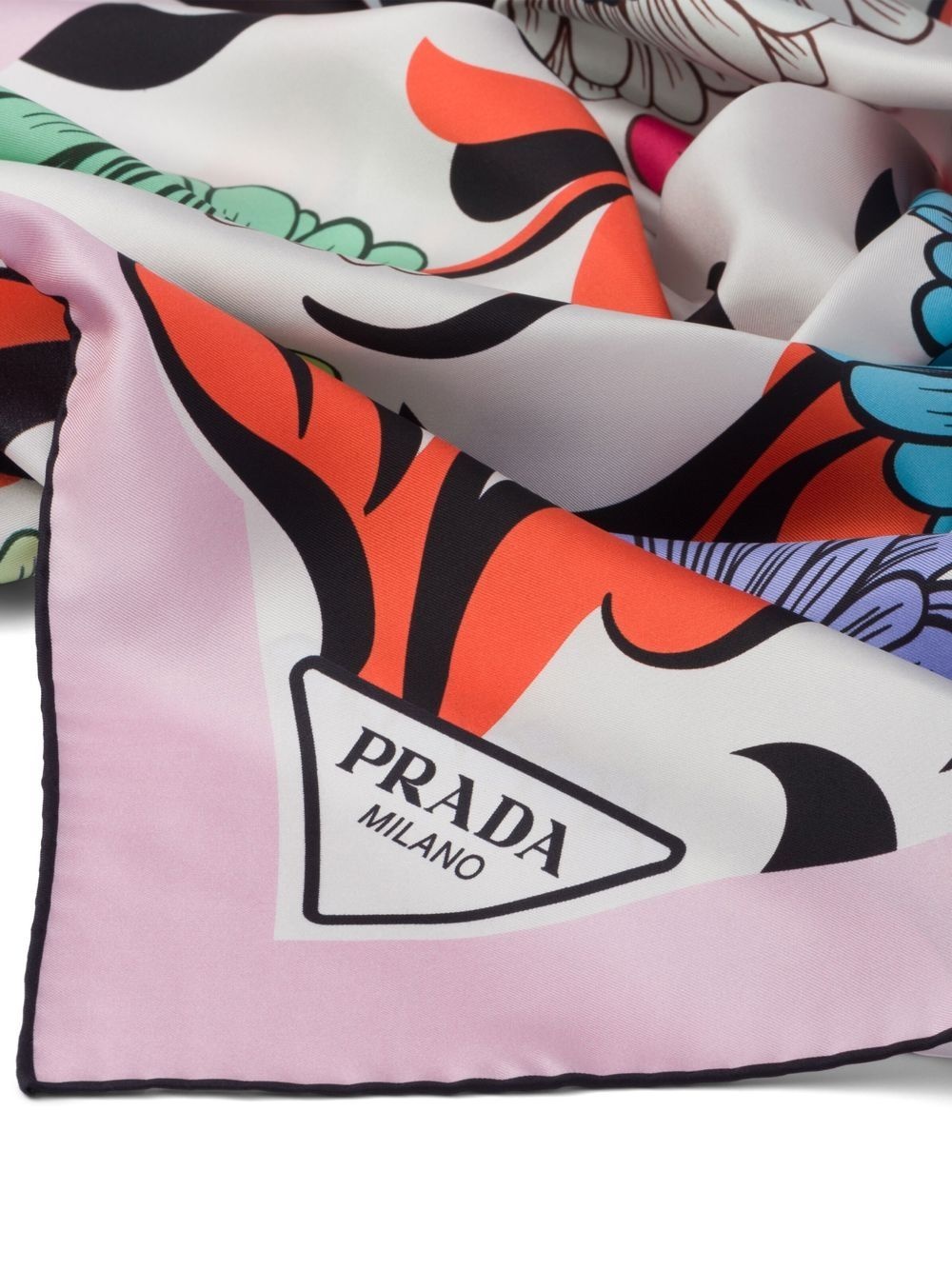 pop-retro floral-printed silk scarf - 2