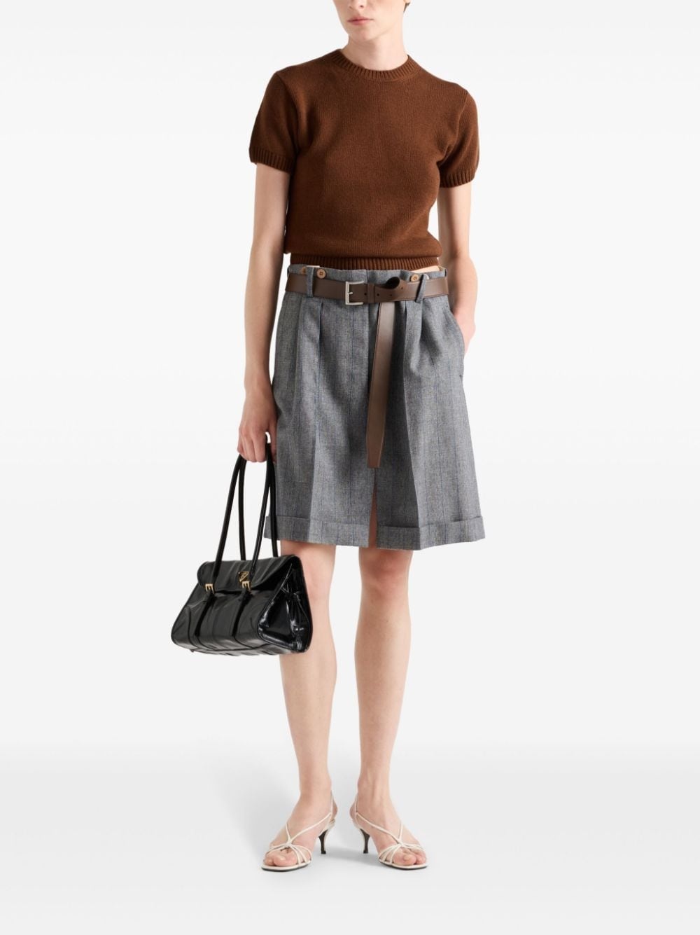 pinstriped wool miniskirt - 2