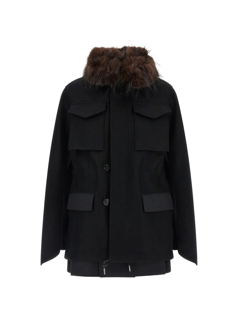 faux-fur collar jacket - 1