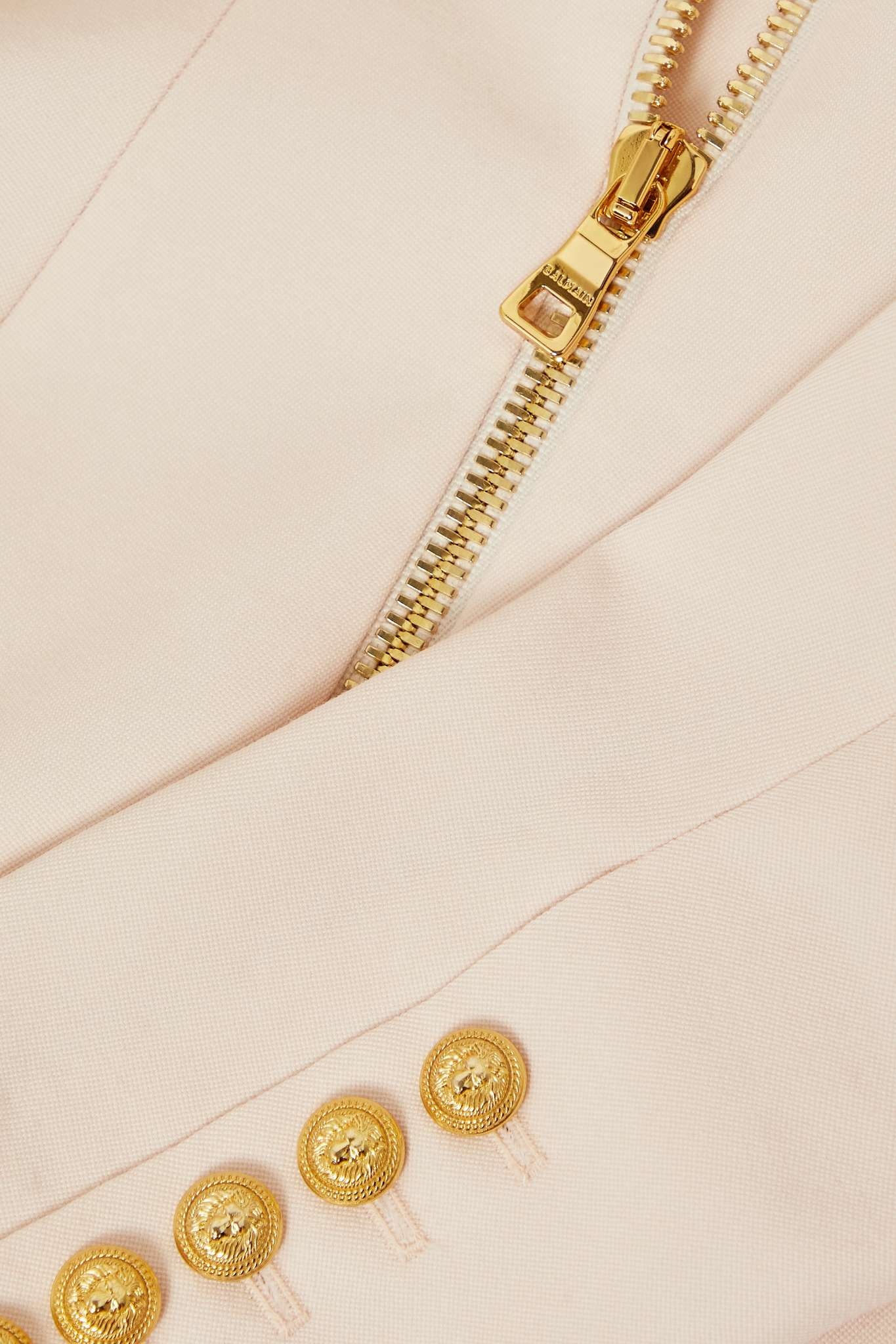 Button-embellished grain de poudre wool mini dress - 4