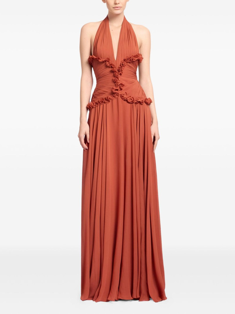ELIE SAAB silk v-neck maxi dress outlook