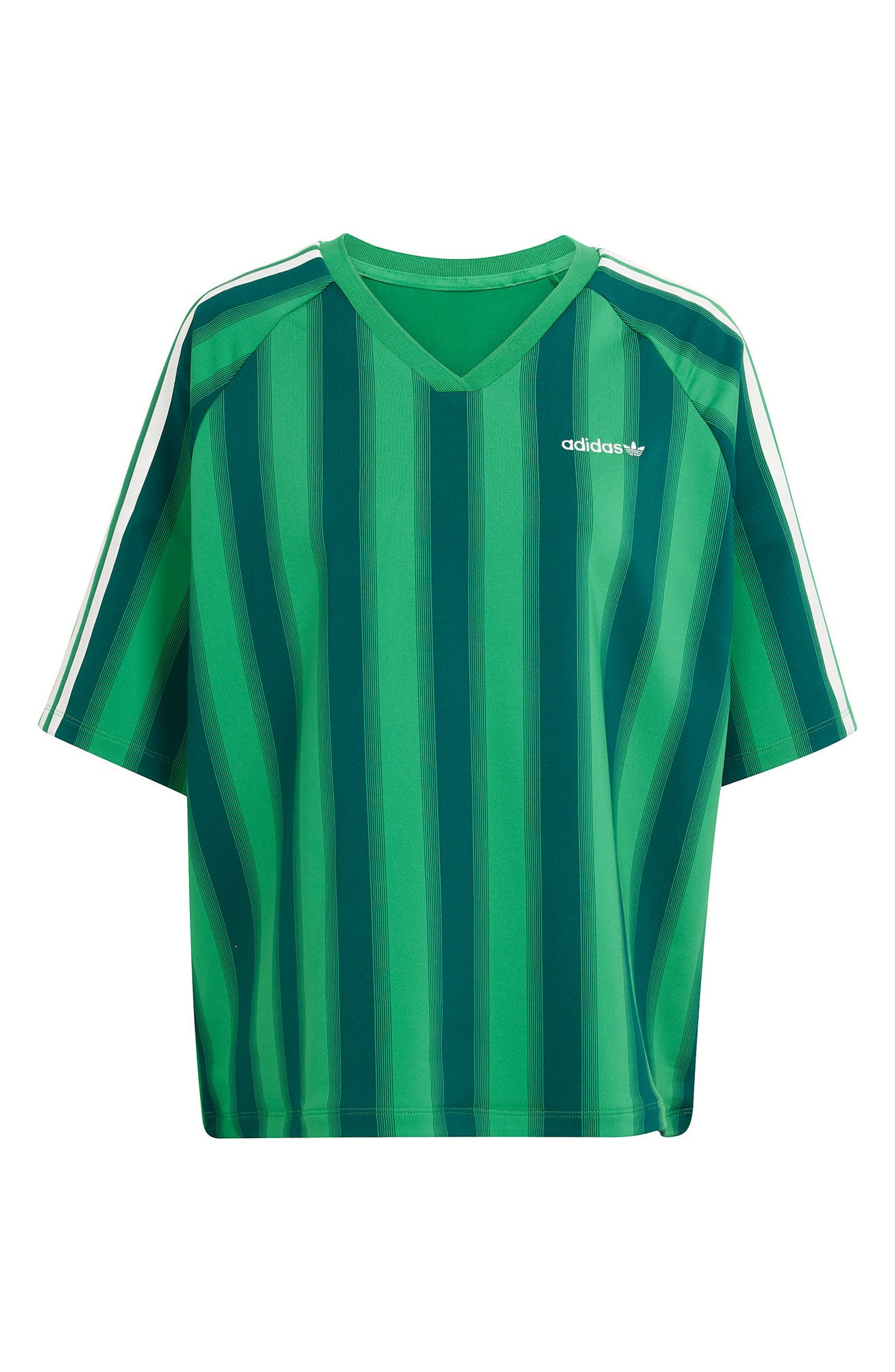 adidas Linear Stripe Jersey T-Shirt in Green at Nordstrom - 4