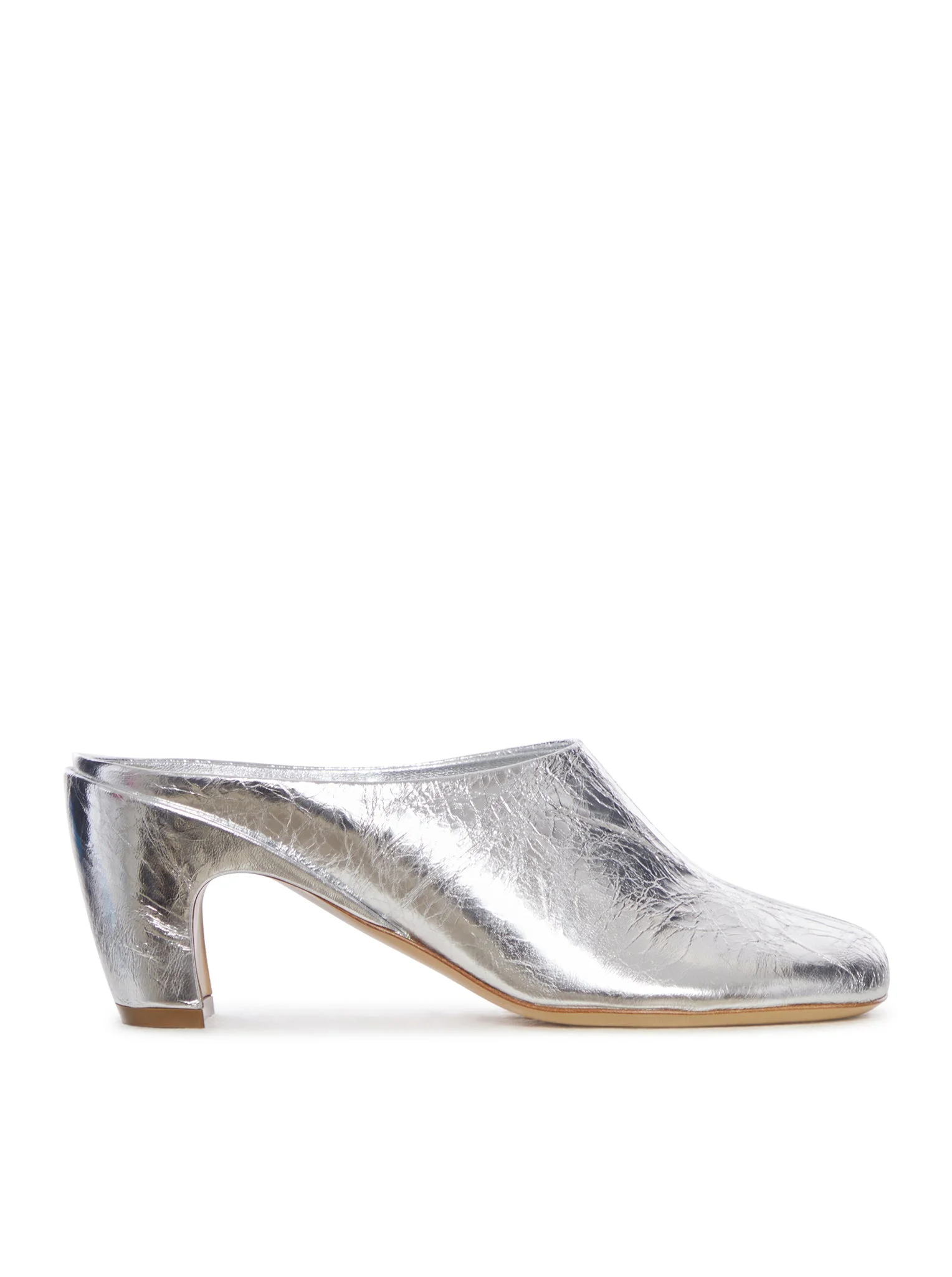 MULES IN LAMINATED LEATHER WITH METALLIC EFFECT - 1