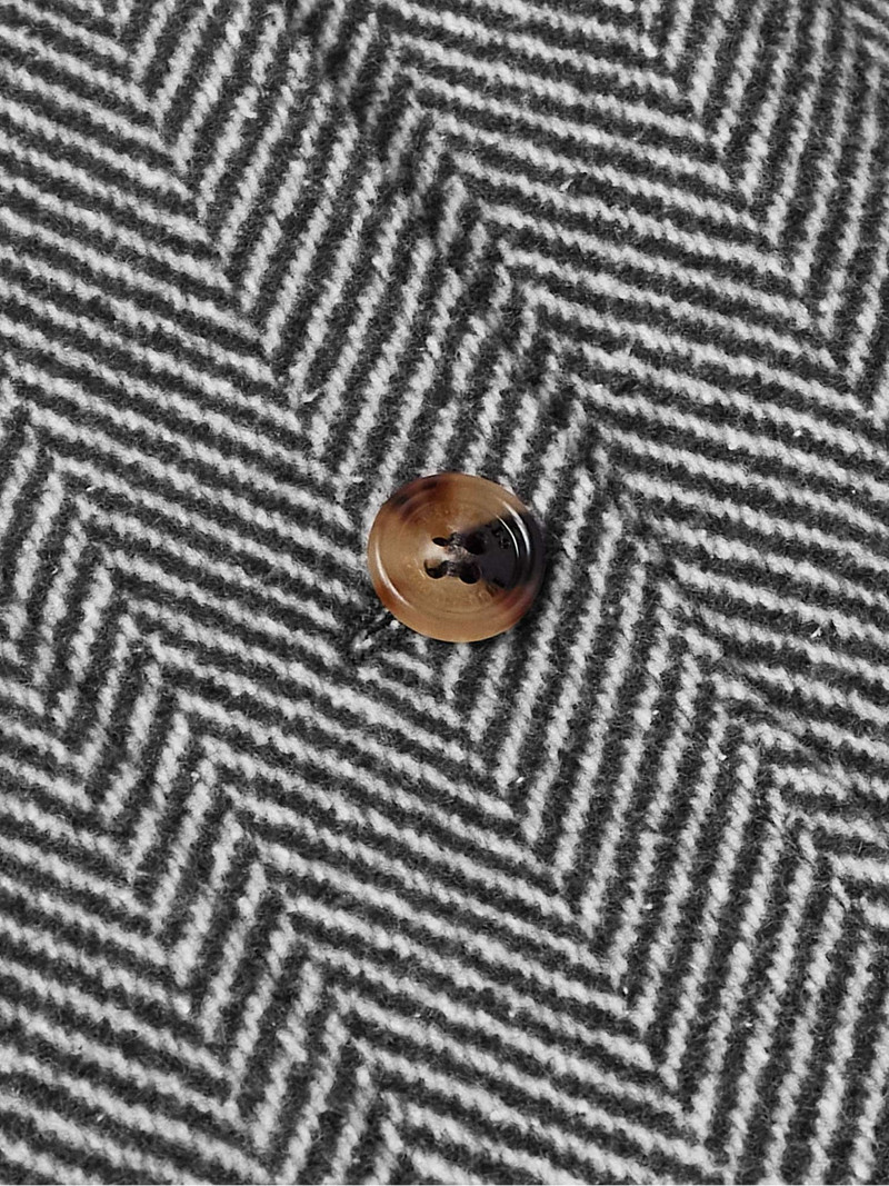 Herringbone Wool, Silk and Cashmere-Blend Coat 3