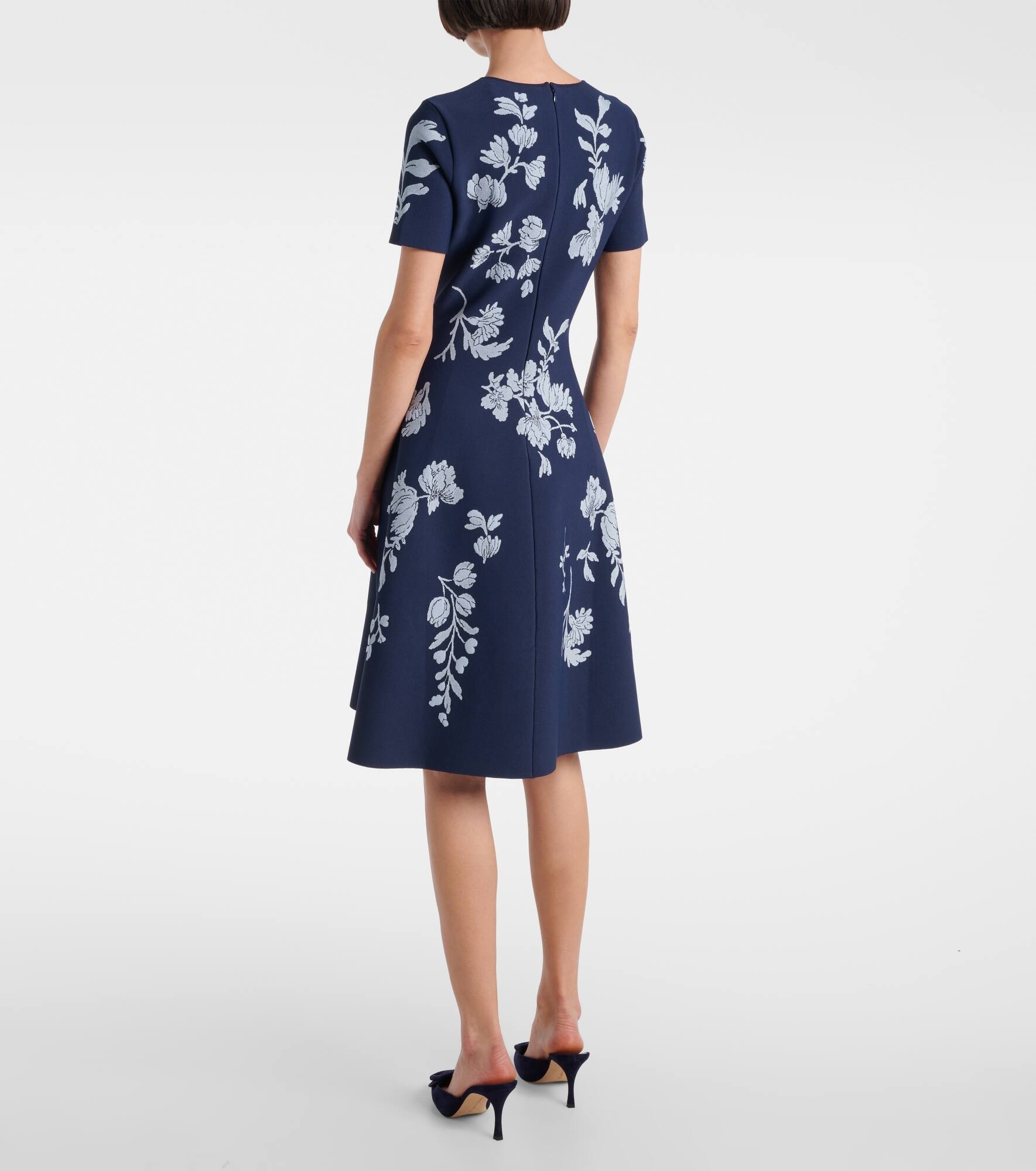 Floral jacquard midi dress - 3