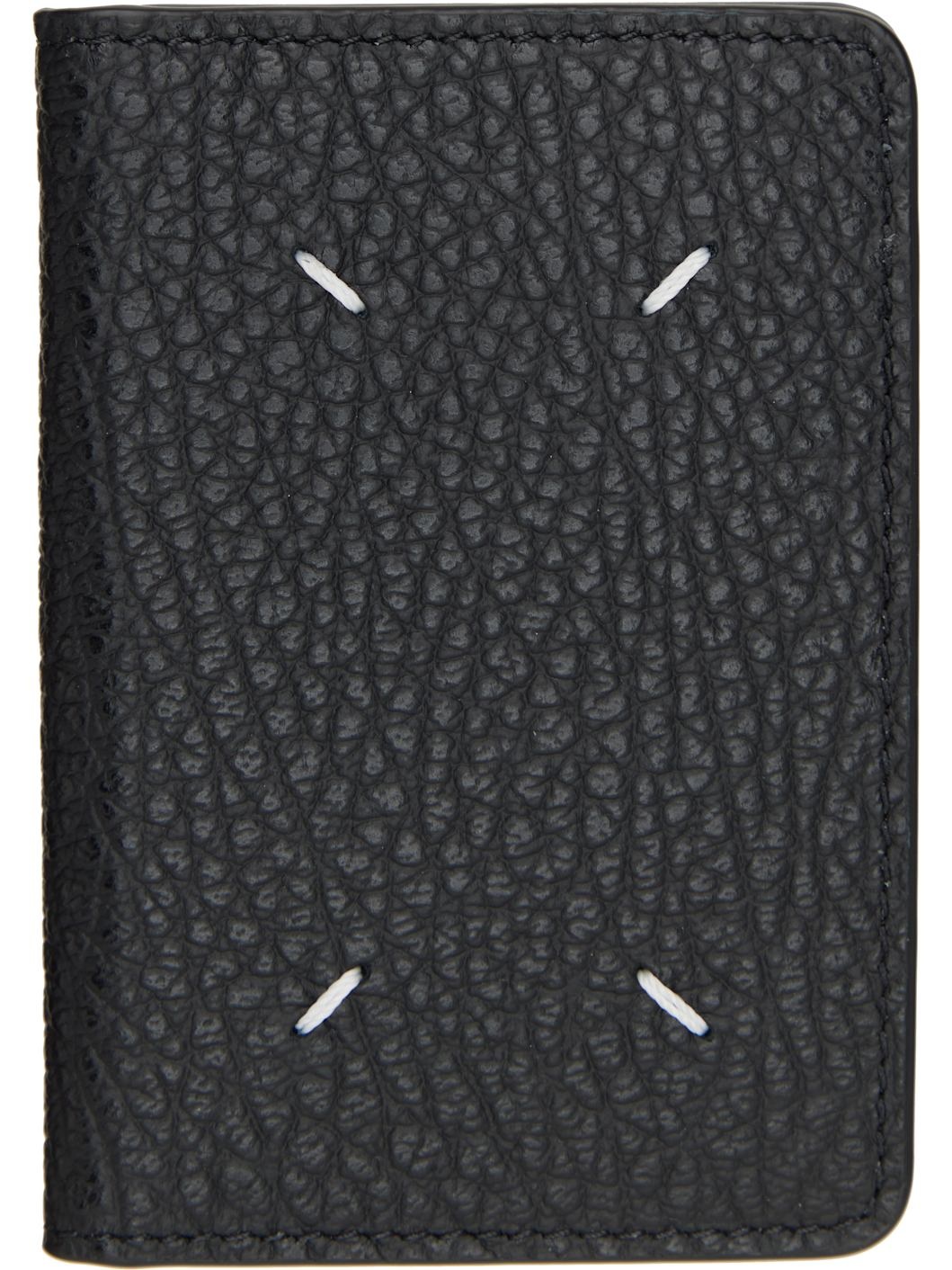 Black Four Stitches Card Holder - 1
