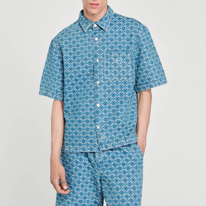 SQUARE CROSS DENIM SHIRT 5