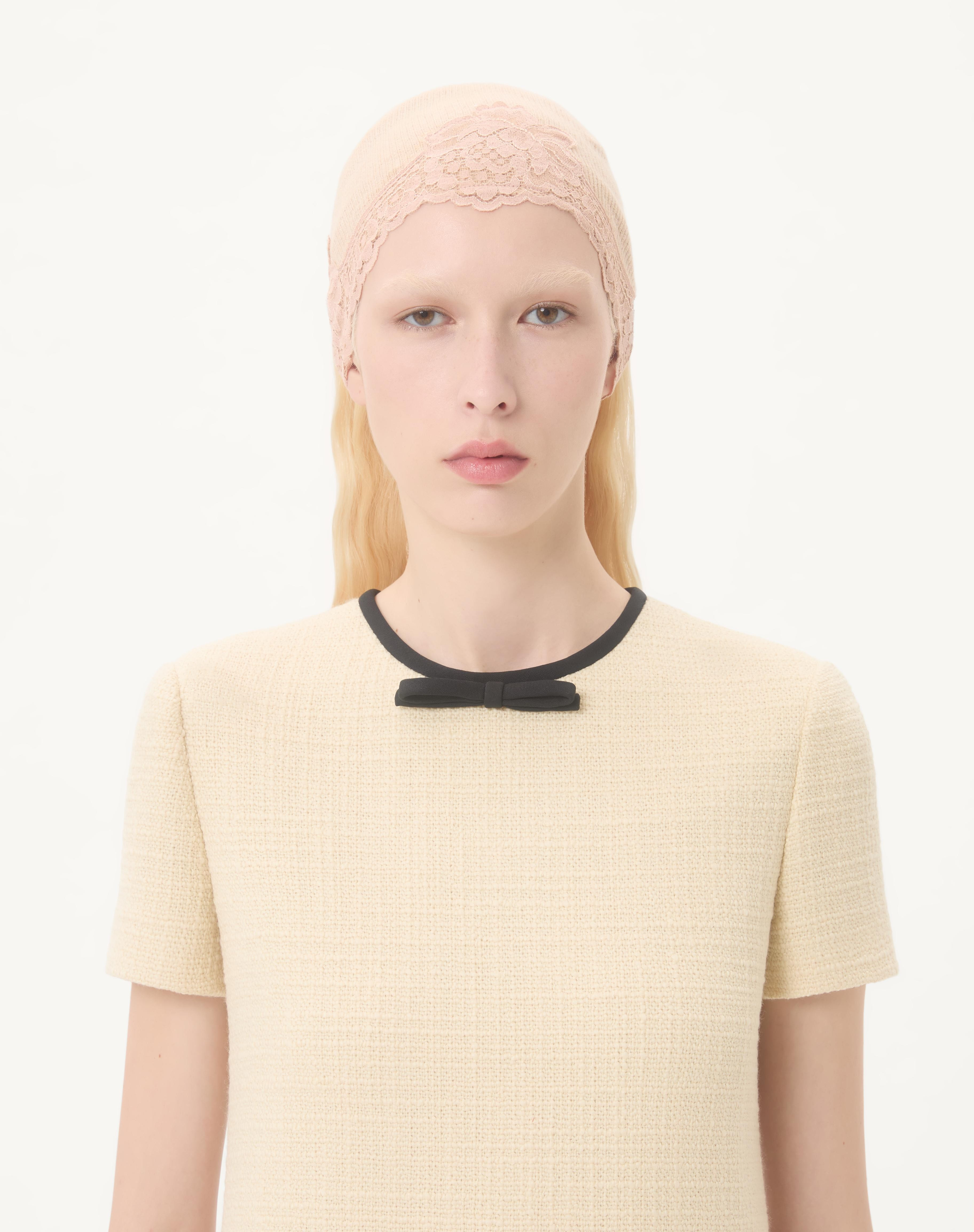 SHORT DRESS IN PLAIN WOOL TWEED - 4
