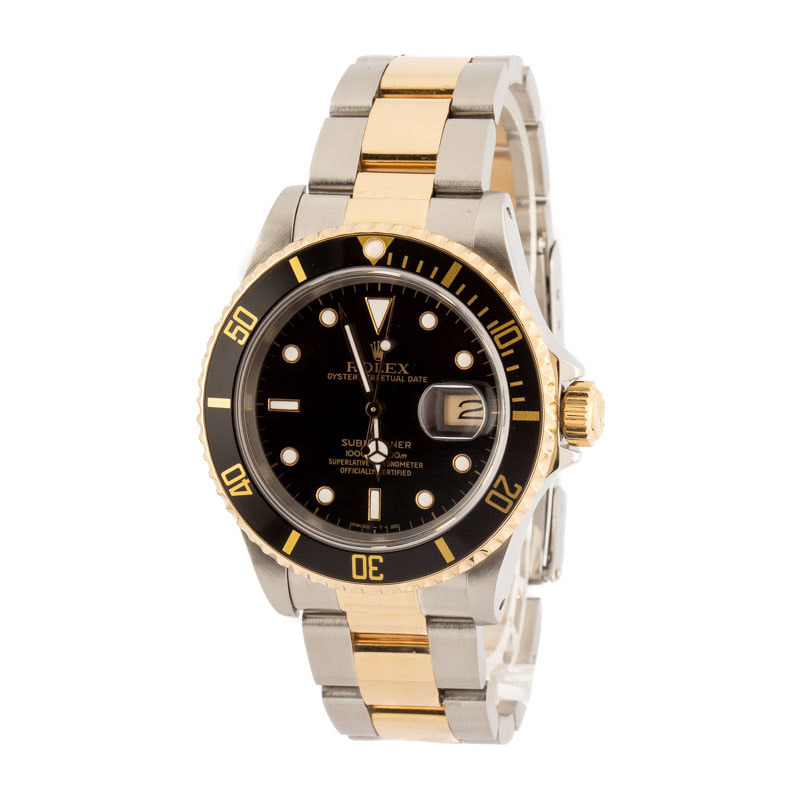 Pre-owned Rolex Submariner 16613 Steel & Yellow Gold - 2