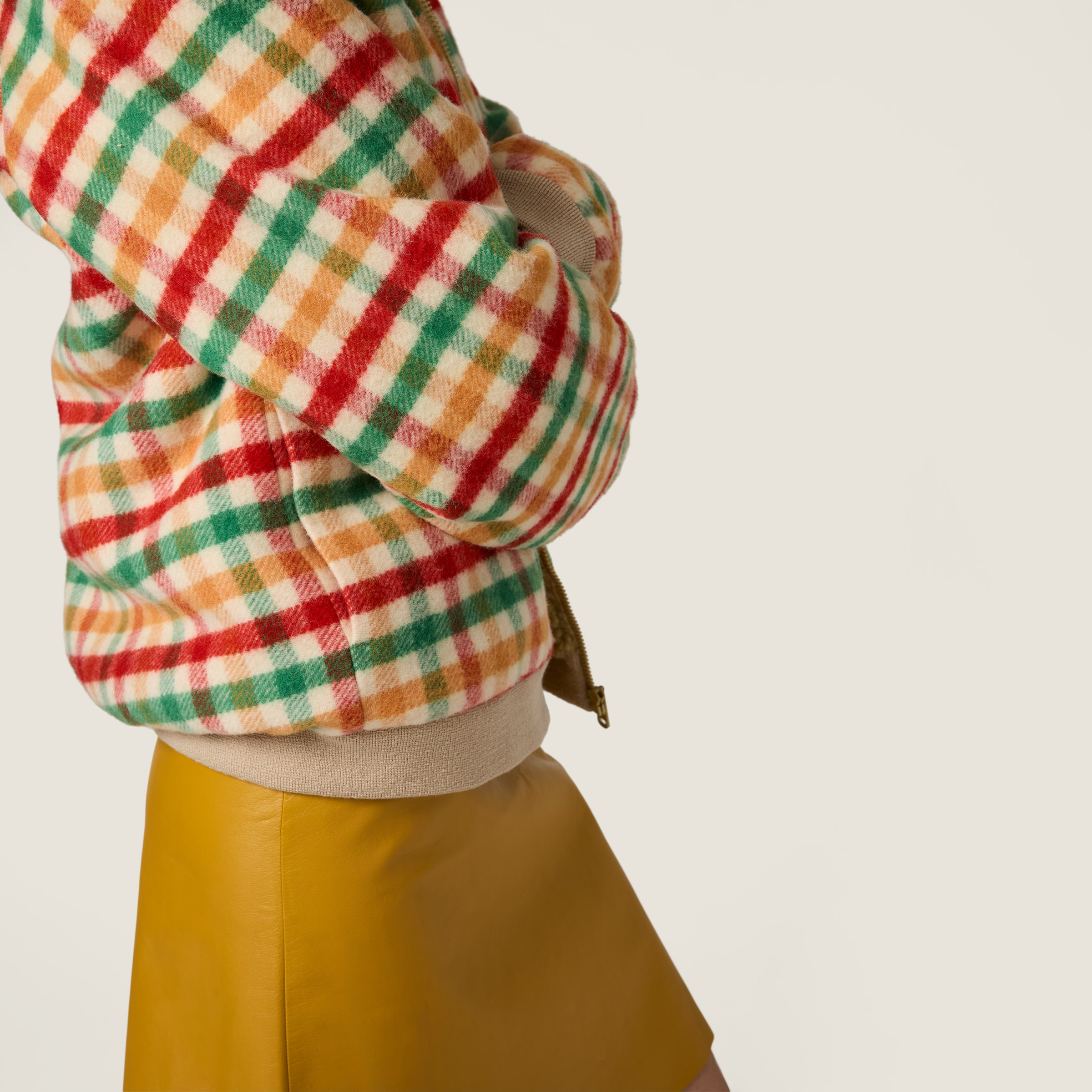 Fleece-lined checked blouson jacket - 5