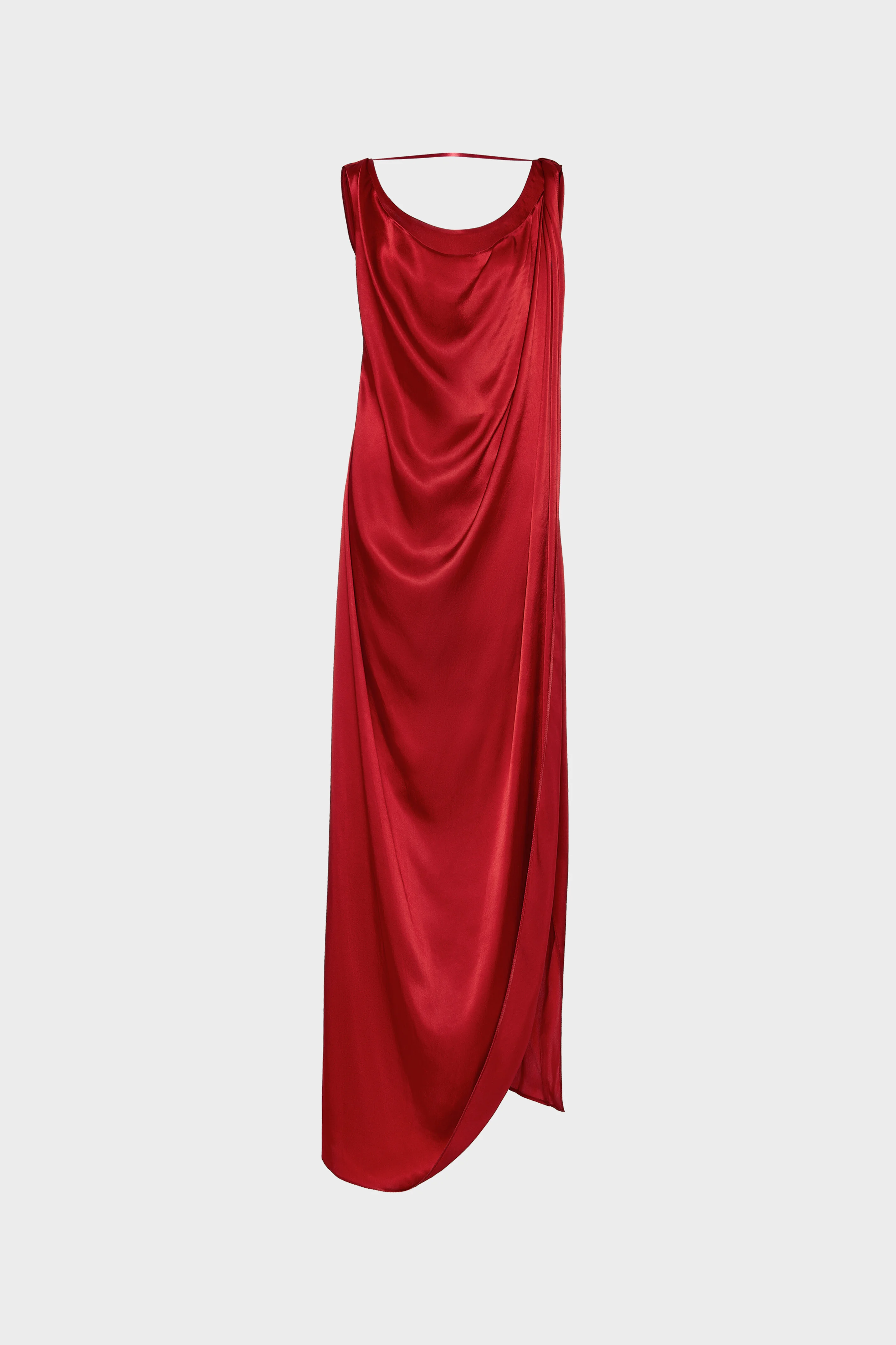 Satin Draped Maxi Dress - 1