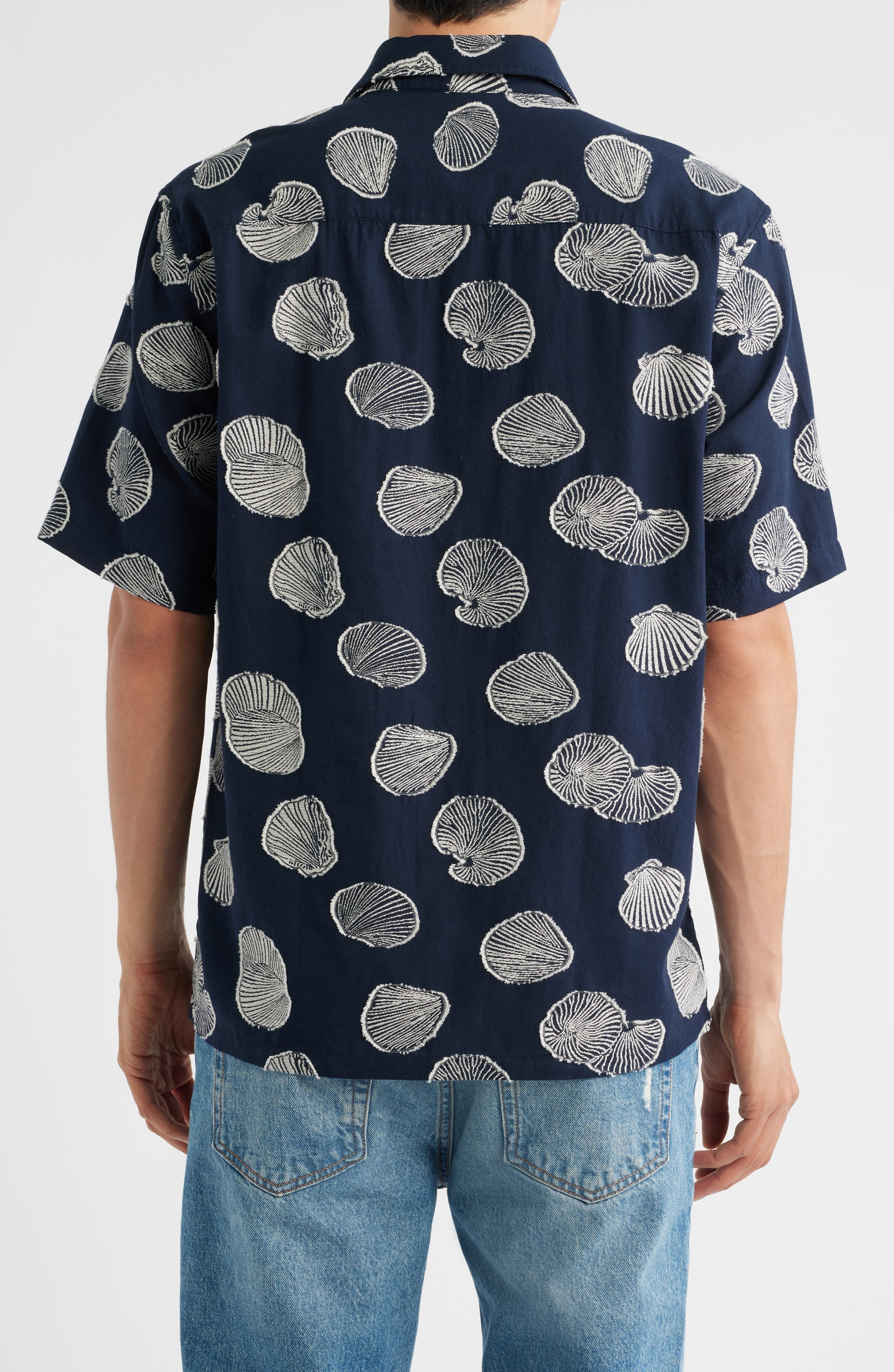 NN07 Freddy 5715 Short Sleeve Button-Up Shirt in Navy Blue at Nordstrom - 3