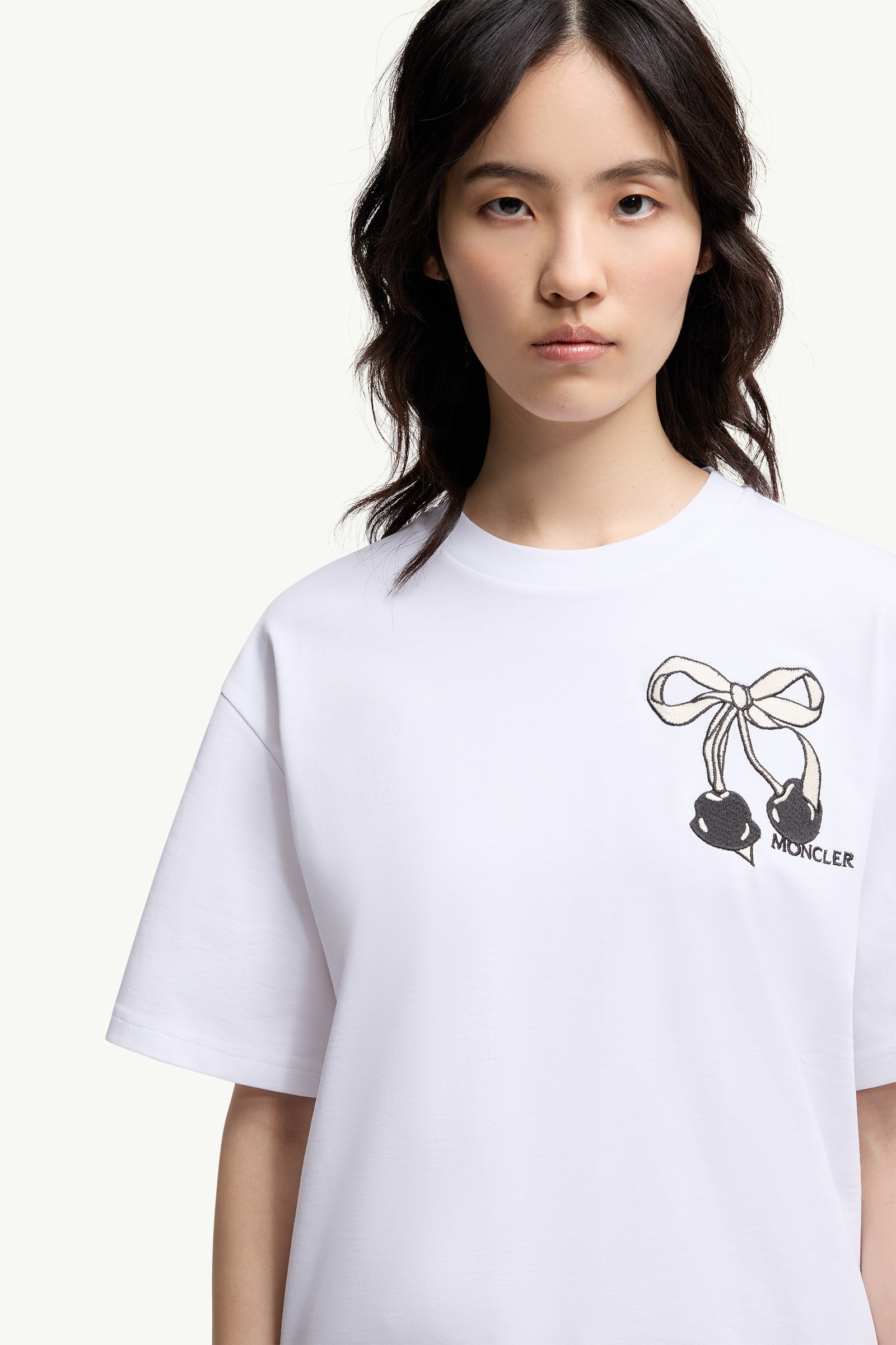 Embroidered Cherry Logo Cotton T-Shirt - 6