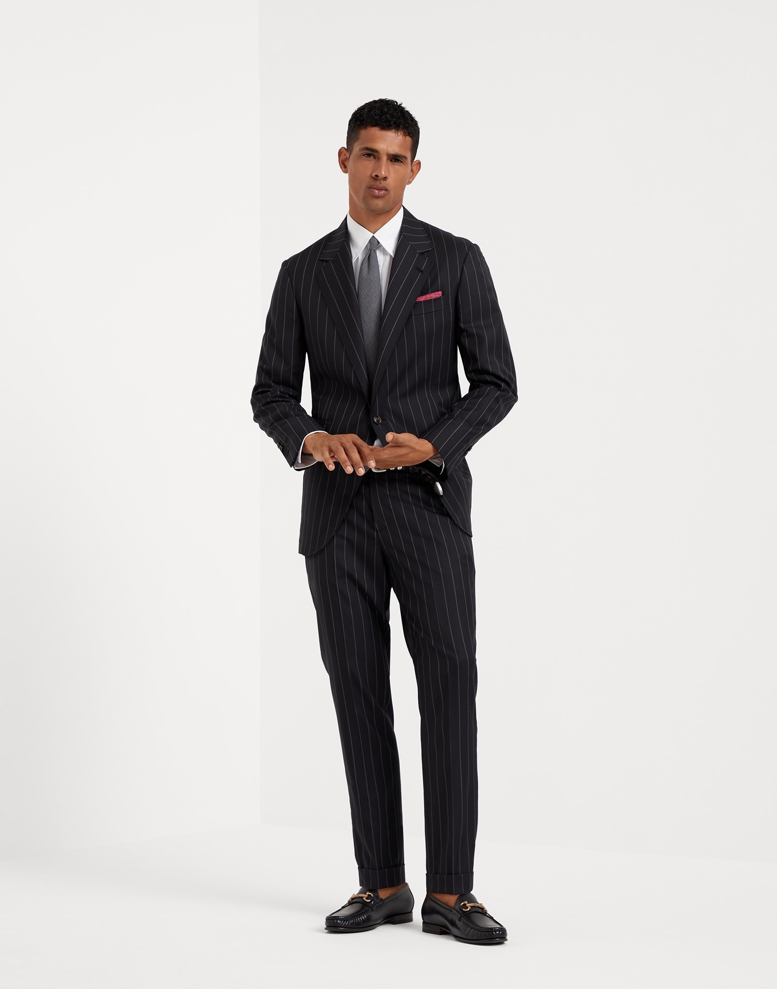 Super 150s virgin wool wide chalk stripe batavia blazer - 5