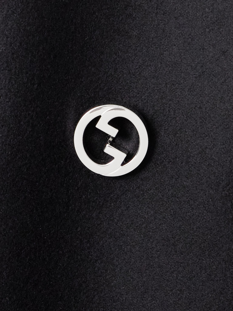 Double-breasted padded wool jacket Black 5