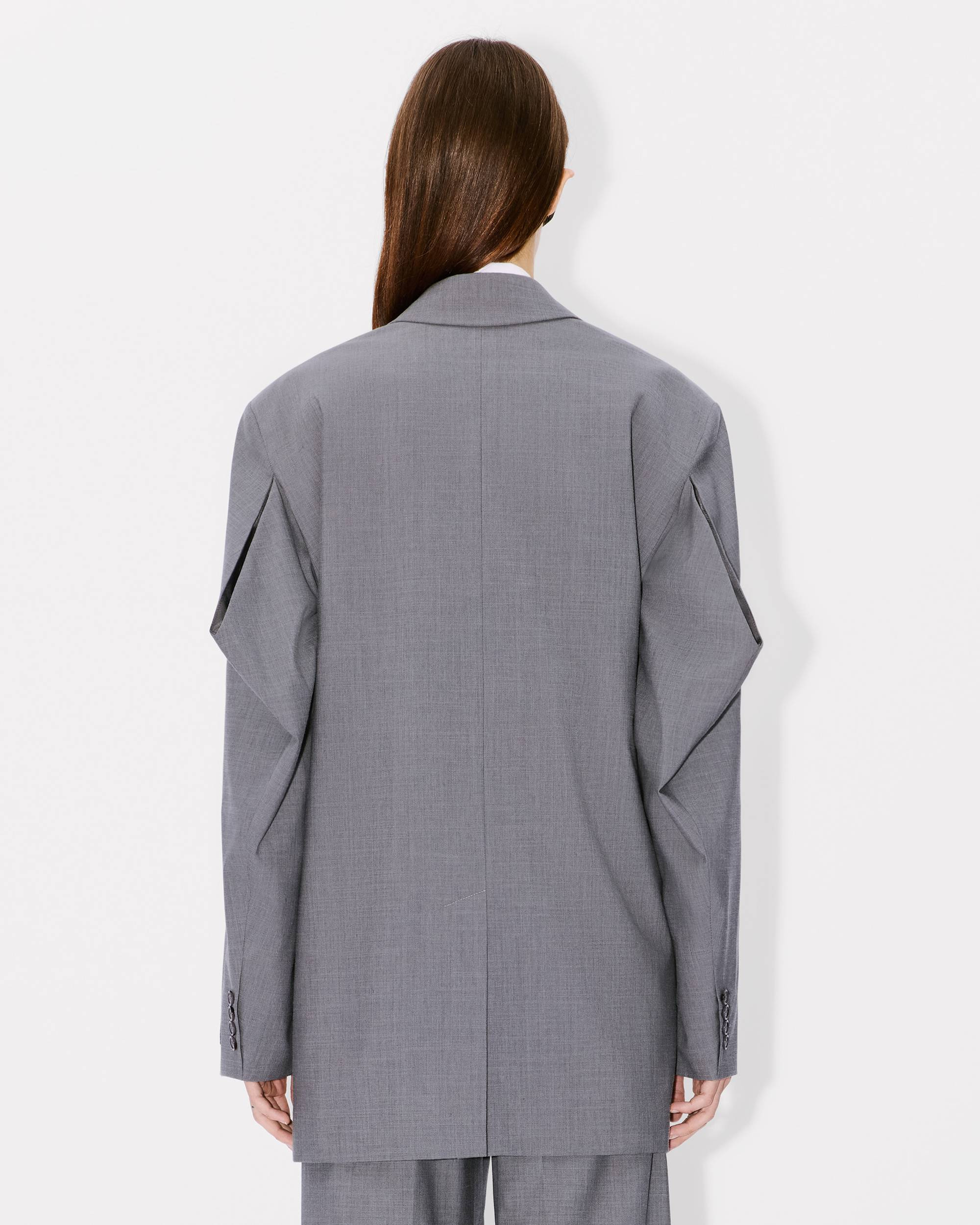 Oversized wool kimono blazer - 6