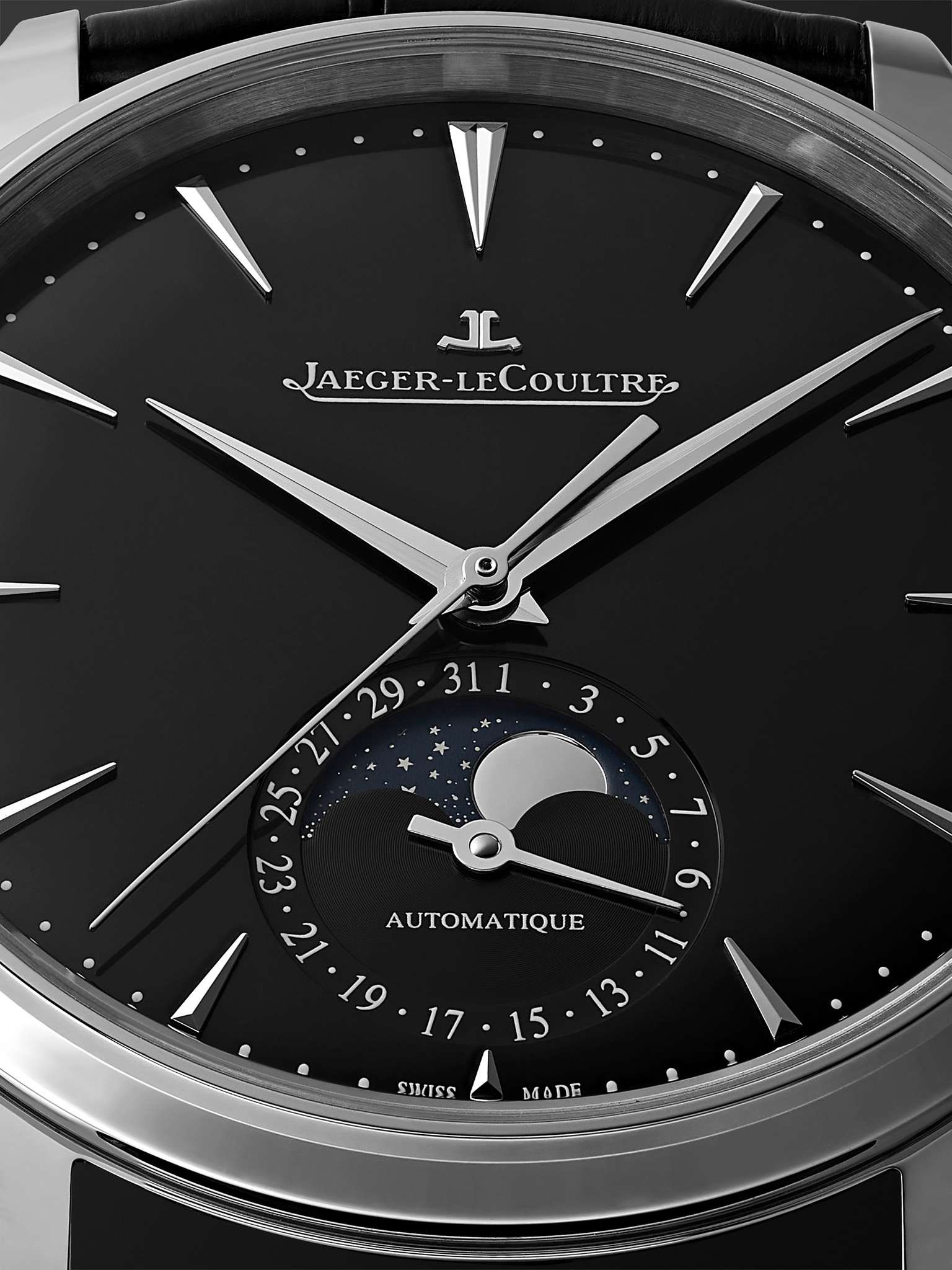 Master Ultra Thin Automatic Moon-Phase 39mm Stainless Steel and Alligator Watch, Ref. No. 1368471 - 6