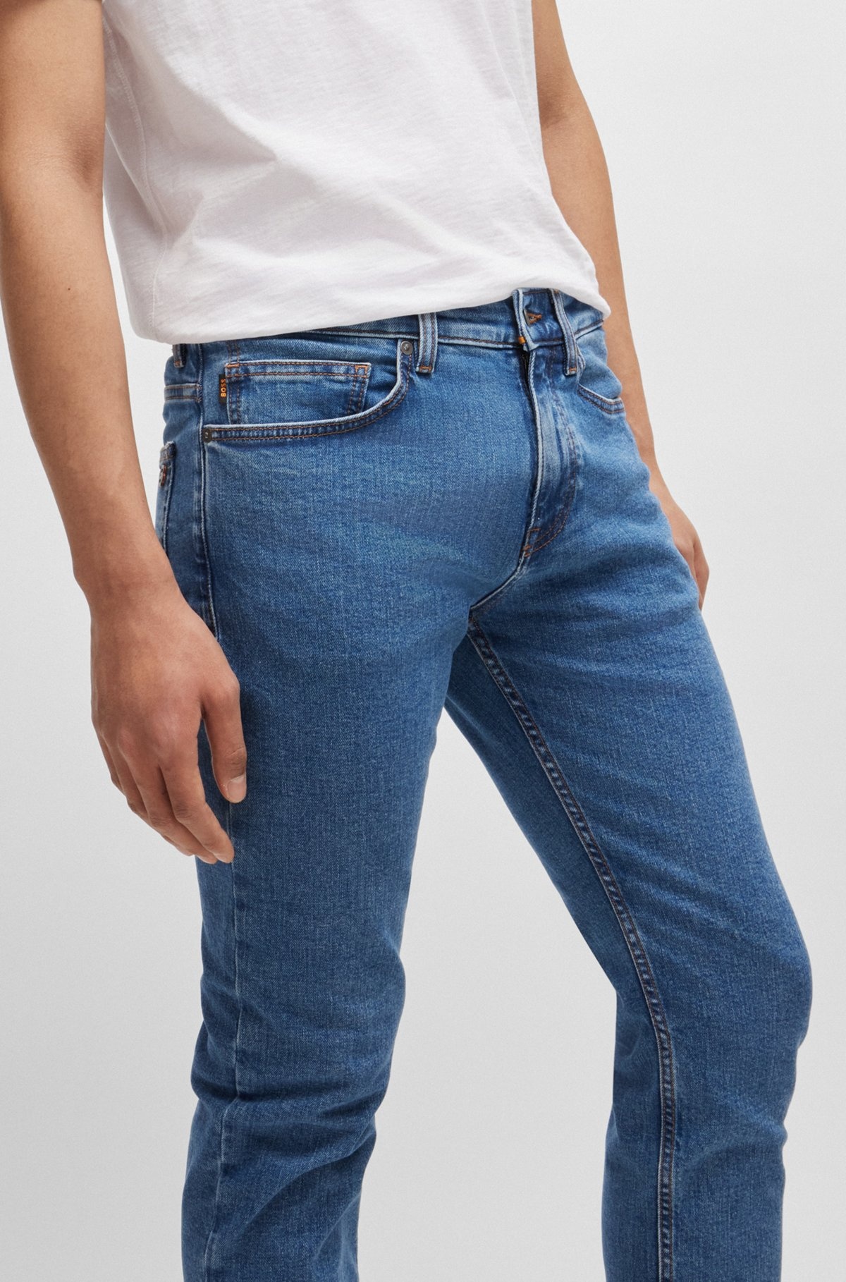 DELAWARE SLIM-FIT JEANS IN BLUE STRETCH DENIM - 5
