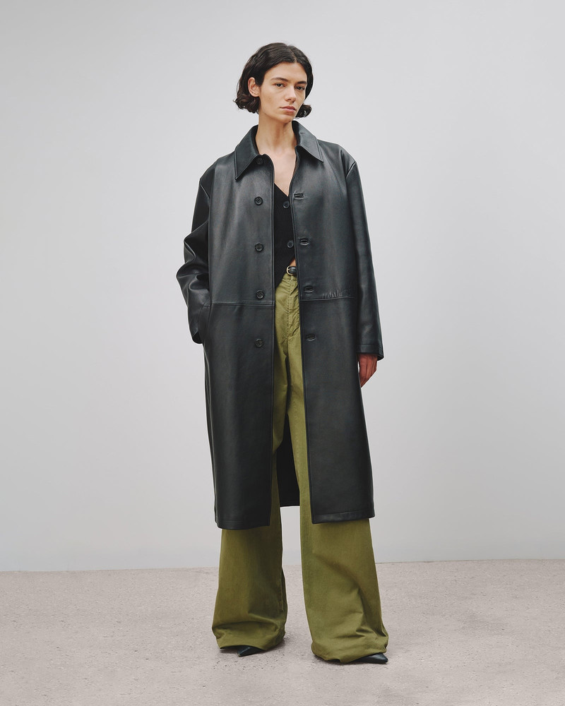 NILI LOTAN ABEL LEATHER COAT outlook