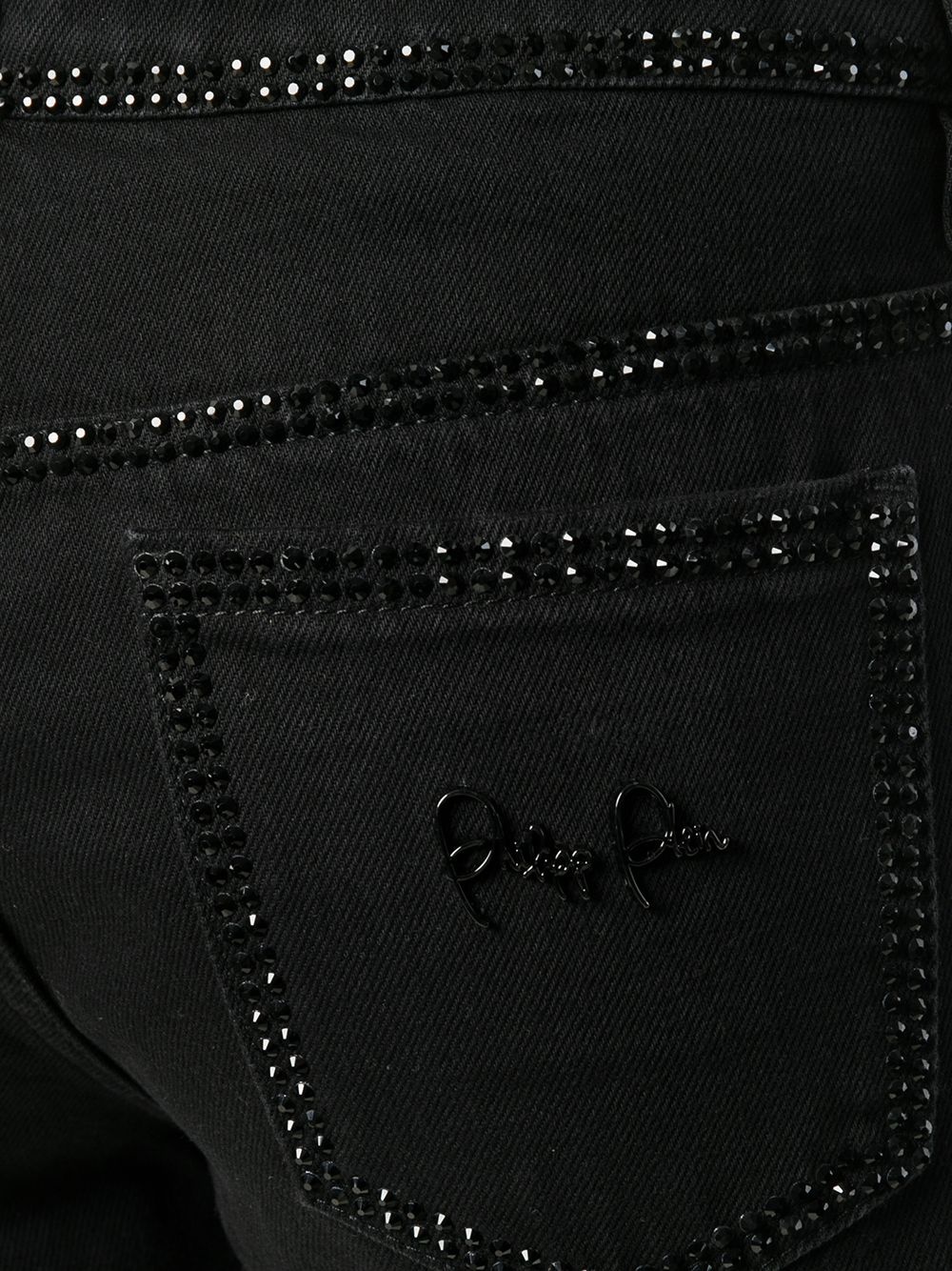 crystal embellished straight-leg jeans - 5