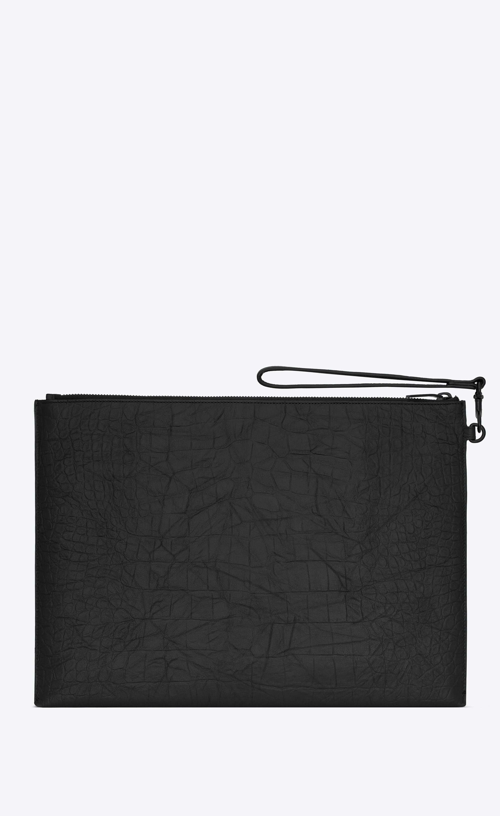 cassandre document holder in crocodile-embossed leather - 2