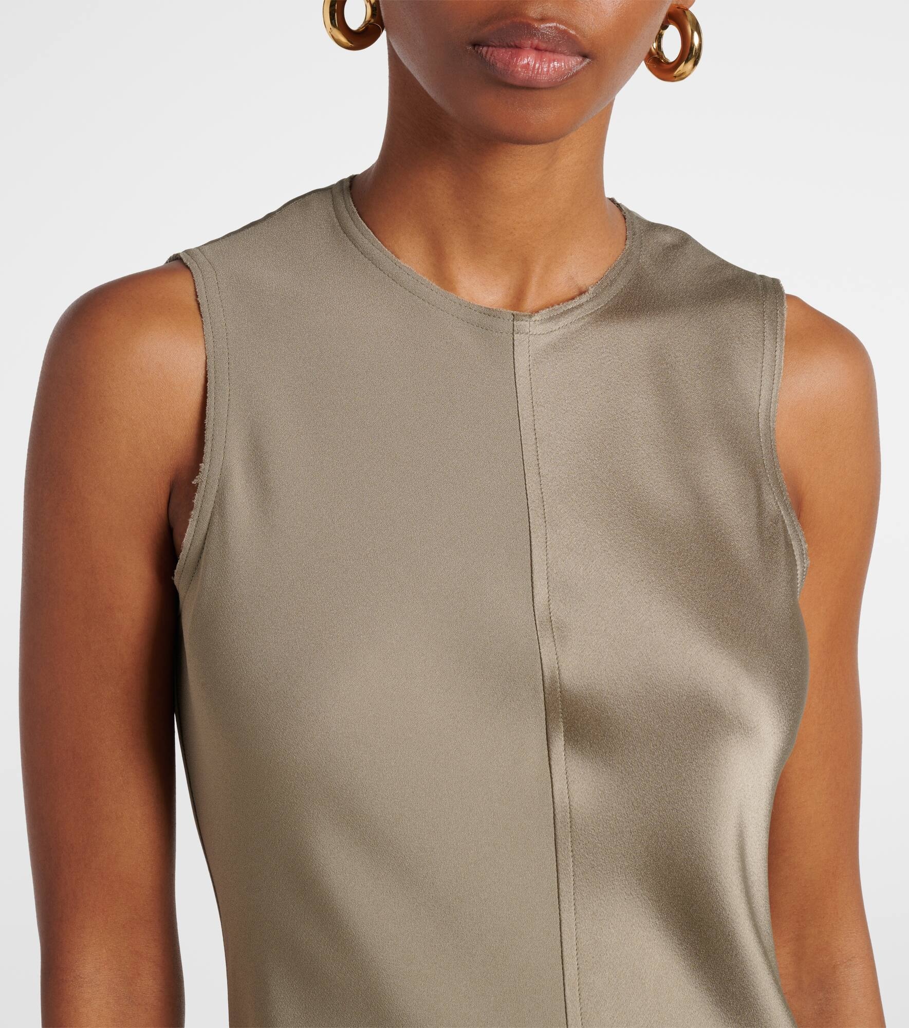 Paneled satin maxi dress - 4