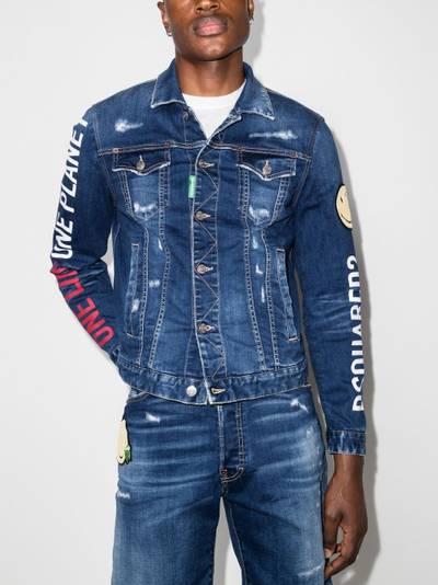 DSQUARED2 graphic-print denim jacket outlook