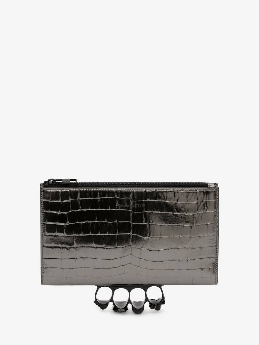 Men's Small Four-ring Zip Pouch in Graphite - 3
