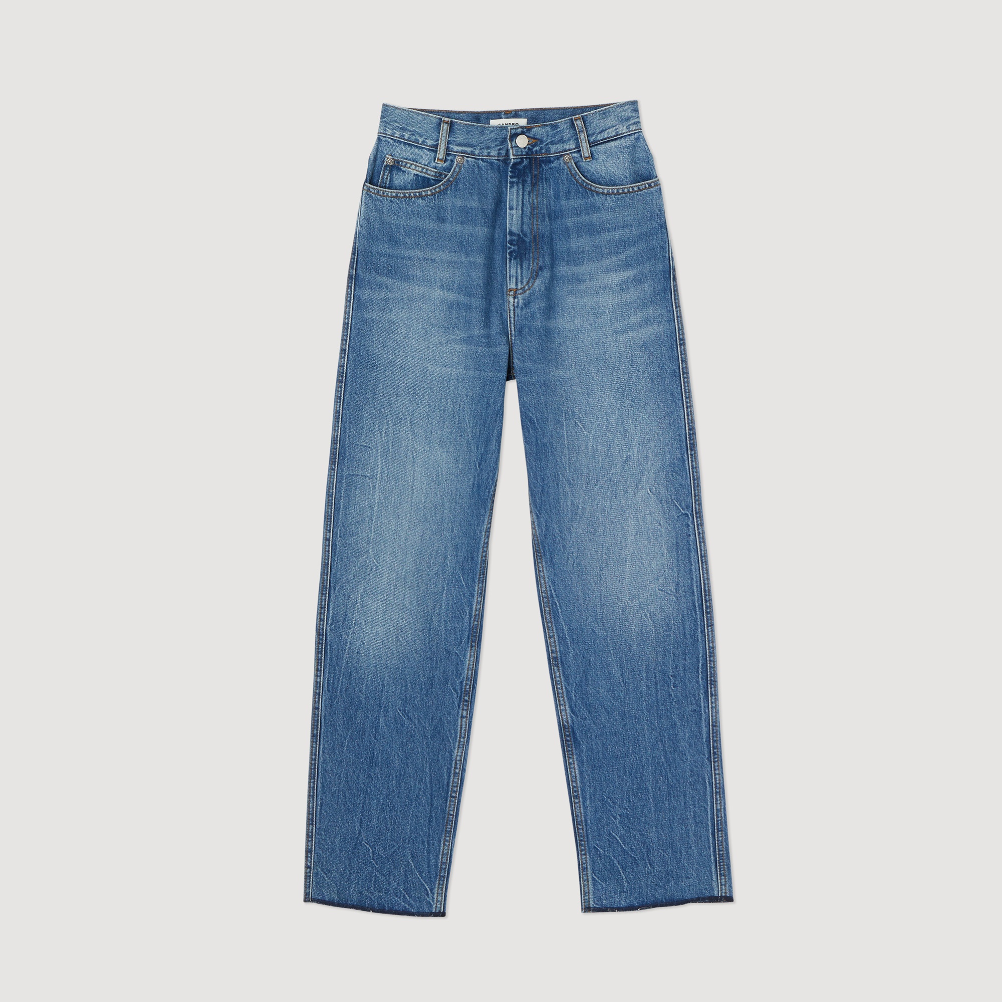 Faded straight-leg jeans - 1