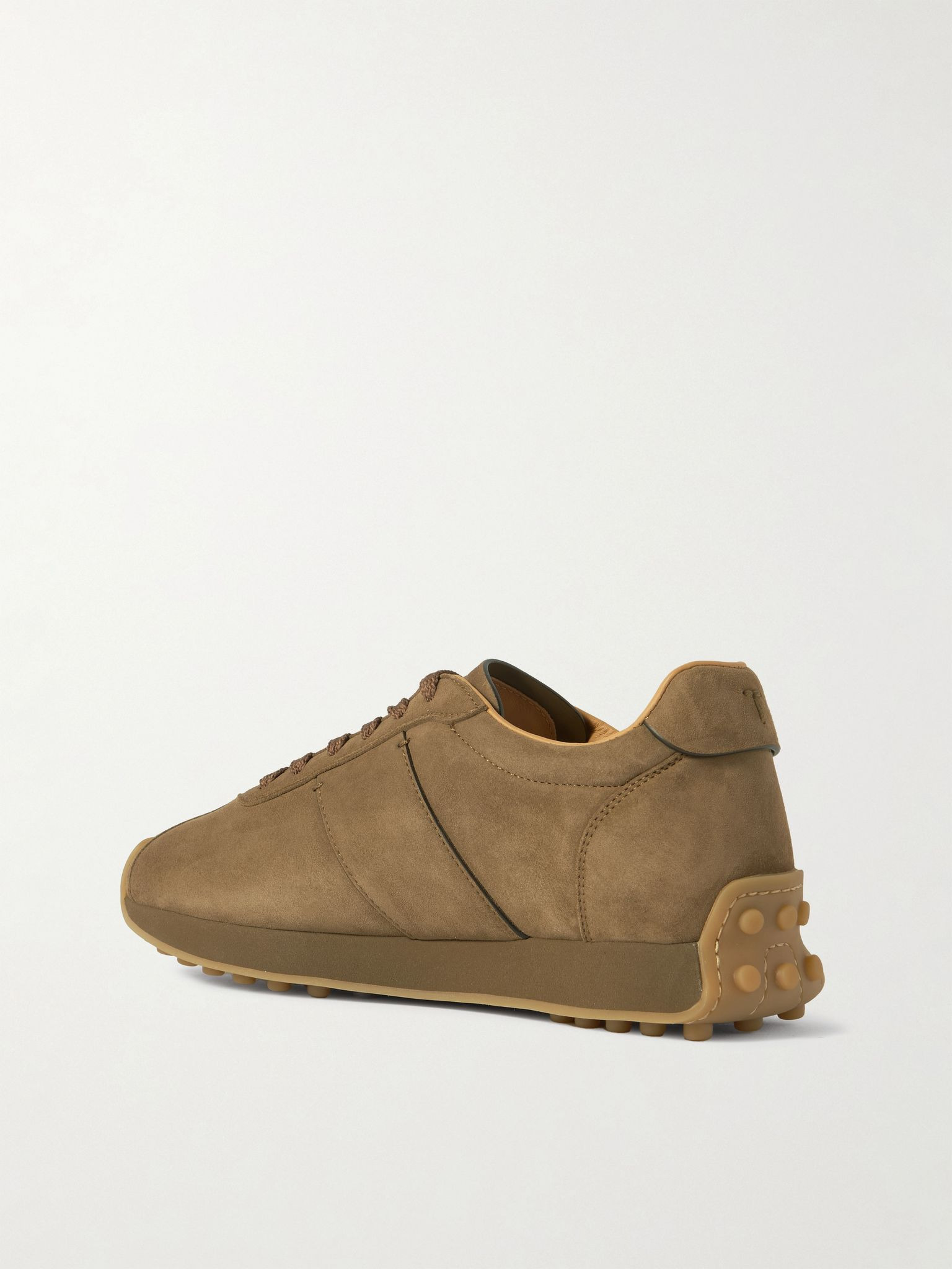 Sportivo Active leather-trimmed suede sneakers Chocolate - 3