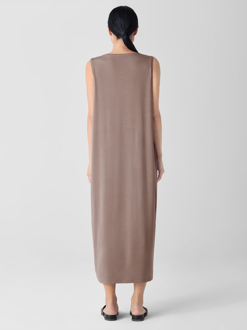 Stretch Jersey Knit Round Neck Dress 4