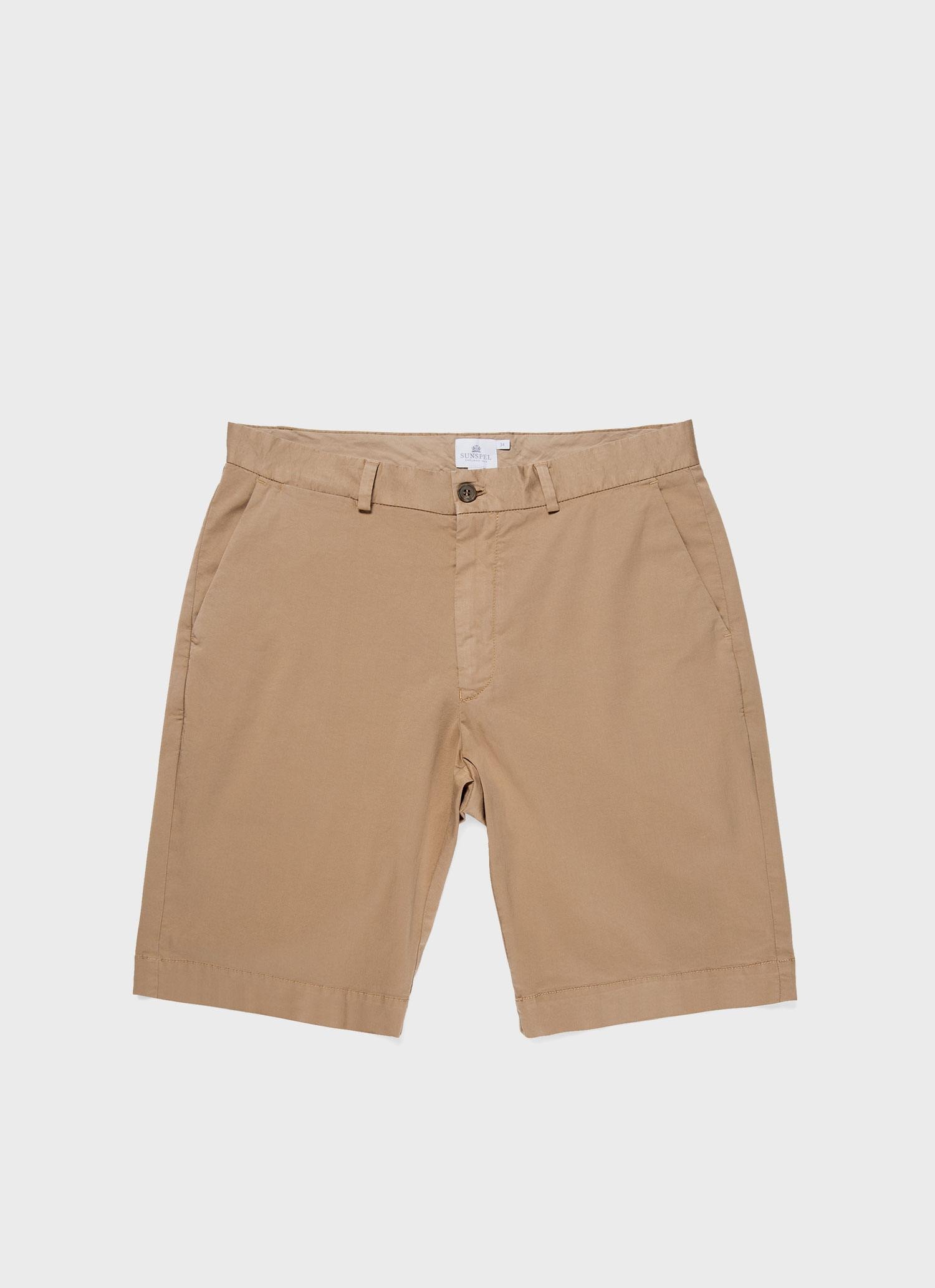 Stretch Cotton Twill Chino Shorts - 1