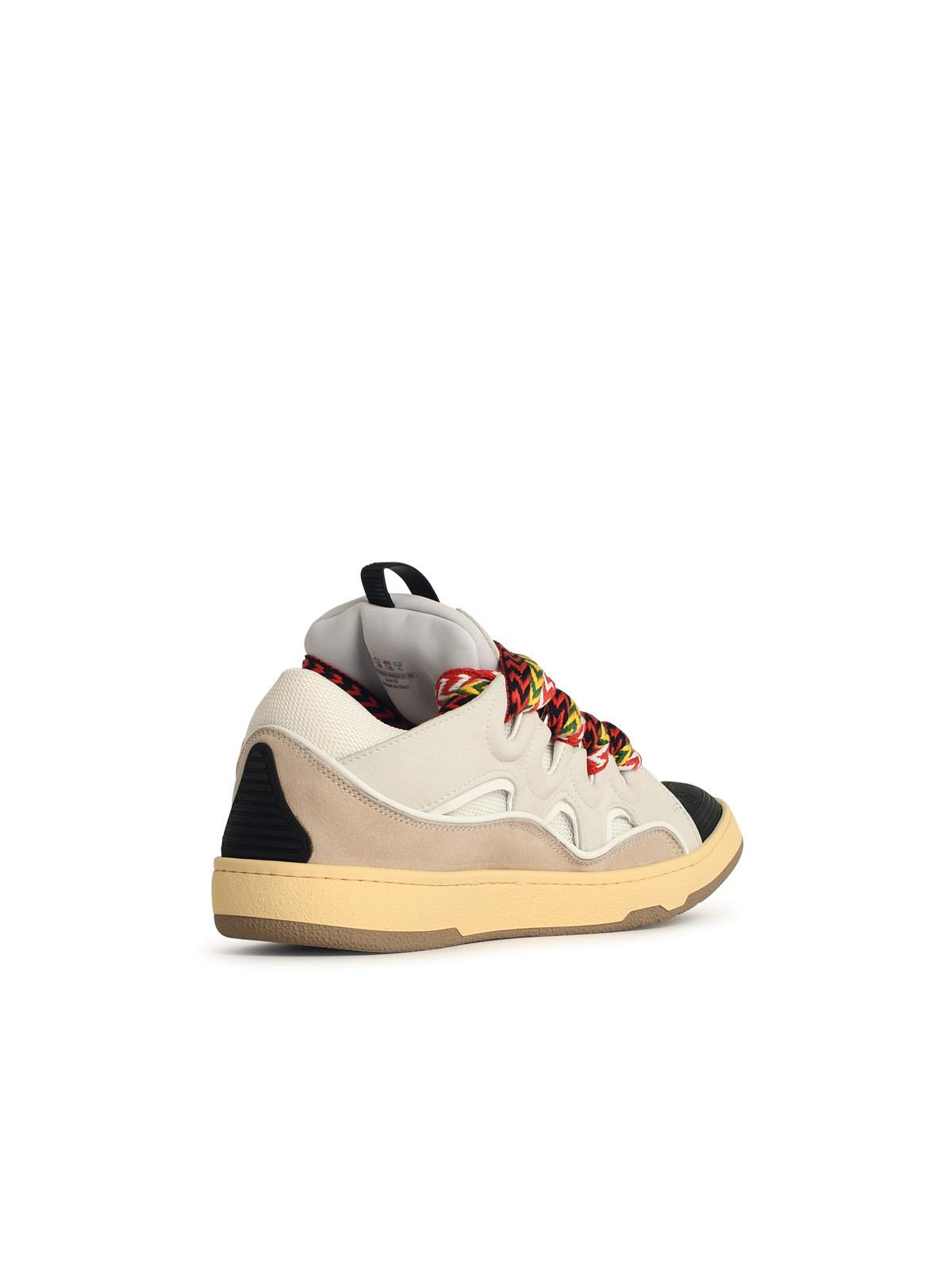 Lanvin 'Curb' White Leather Blend Sneakers Men - 3
