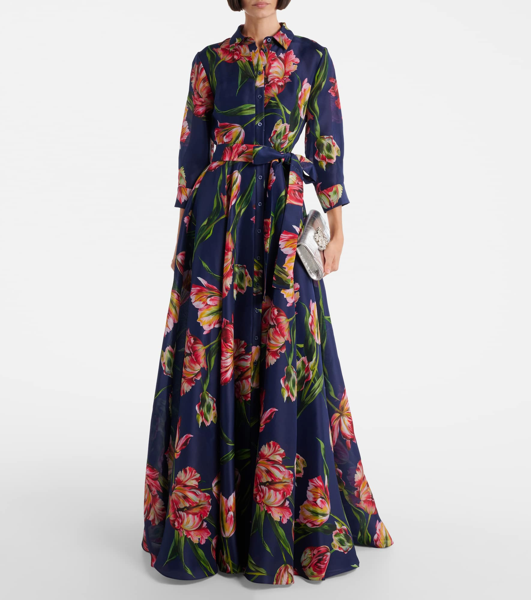 Floral gazar gown - 2