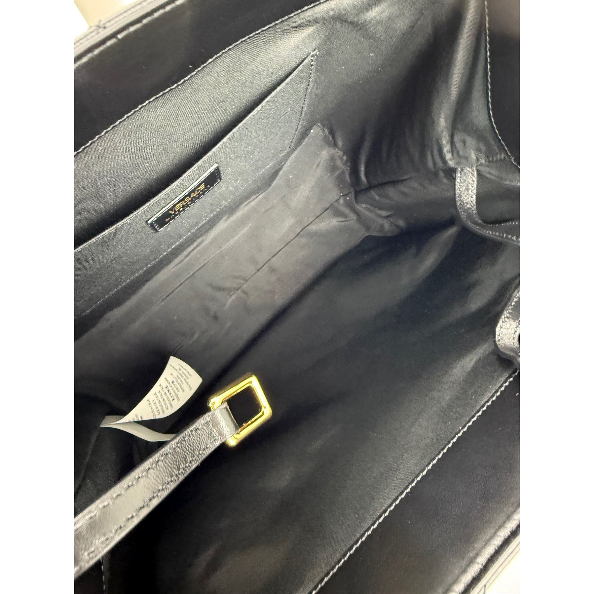 Versace Gianni - Versace Gianni Nappa Quilted Medusa Black Leather Tote Bag - 10