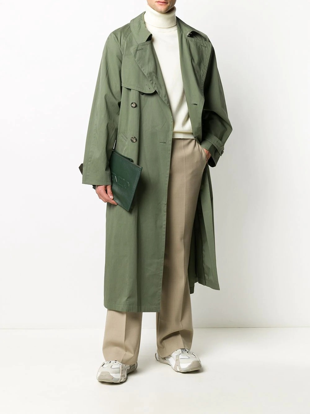 draping trench coat - 2