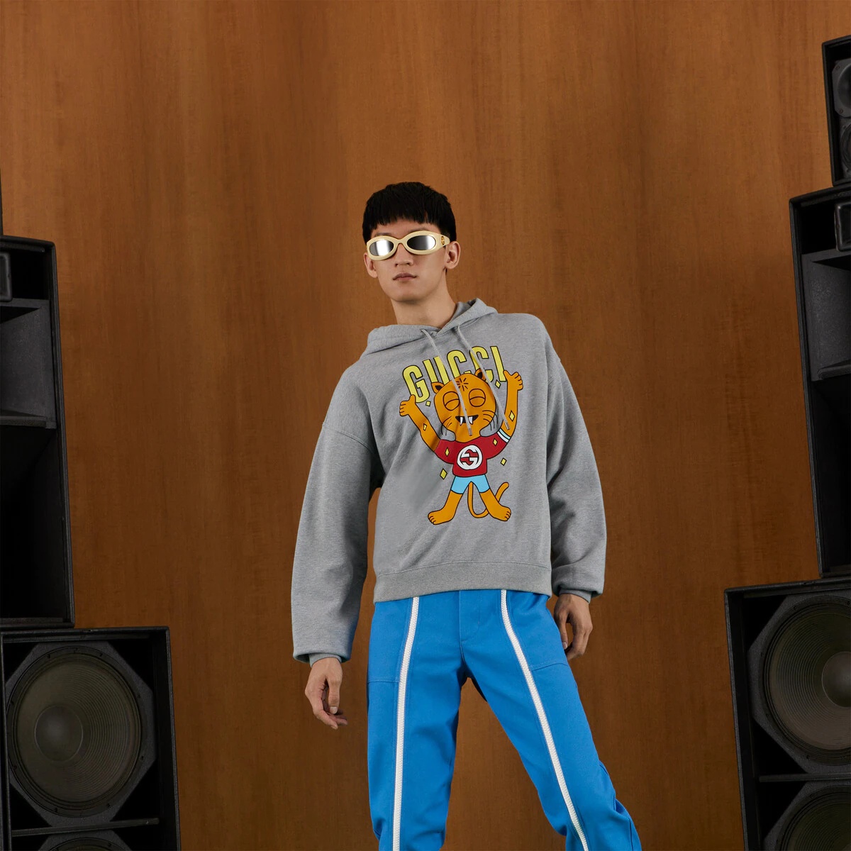 Gucci cat print hooded cotton sweatshirt - 7