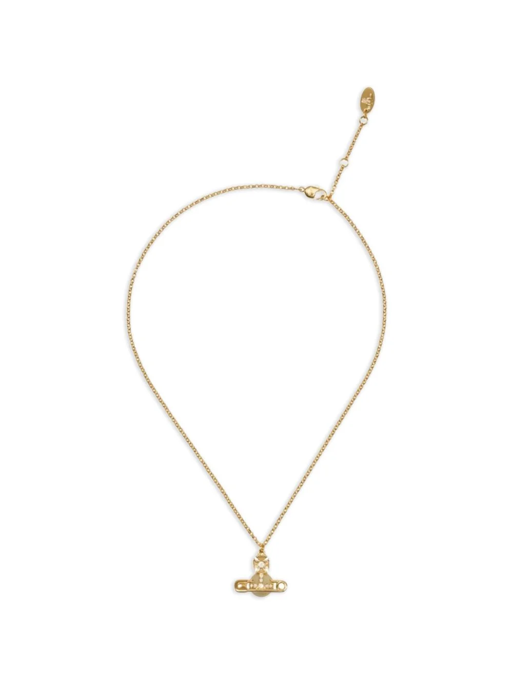 Kitty crystal-pendant necklace - 1