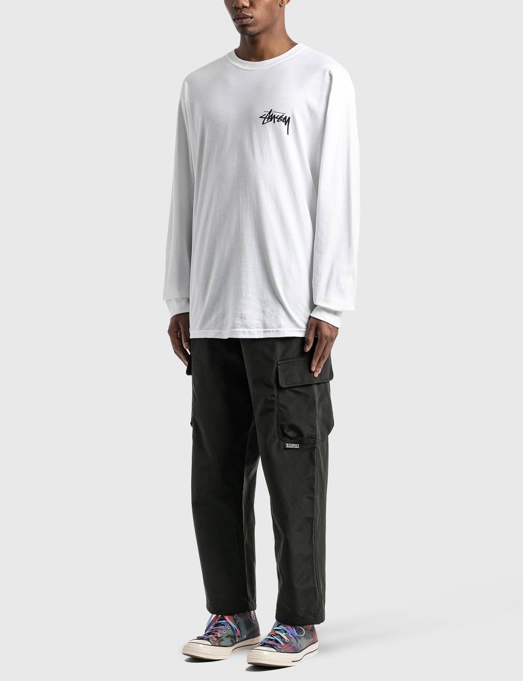 Solid Taped Seam Cargo Pants - 4