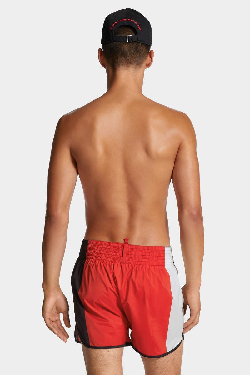 DSQUARED2 LOGO COLOUR-BLOCK MIDI SWIM BOXER - 4