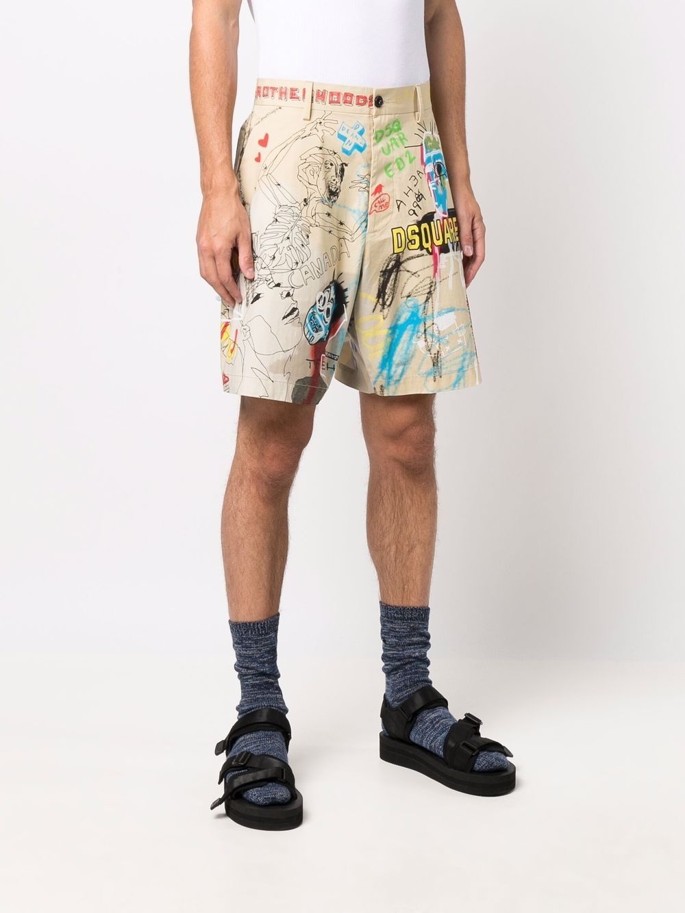 scribble logo-print chino shorts - 3