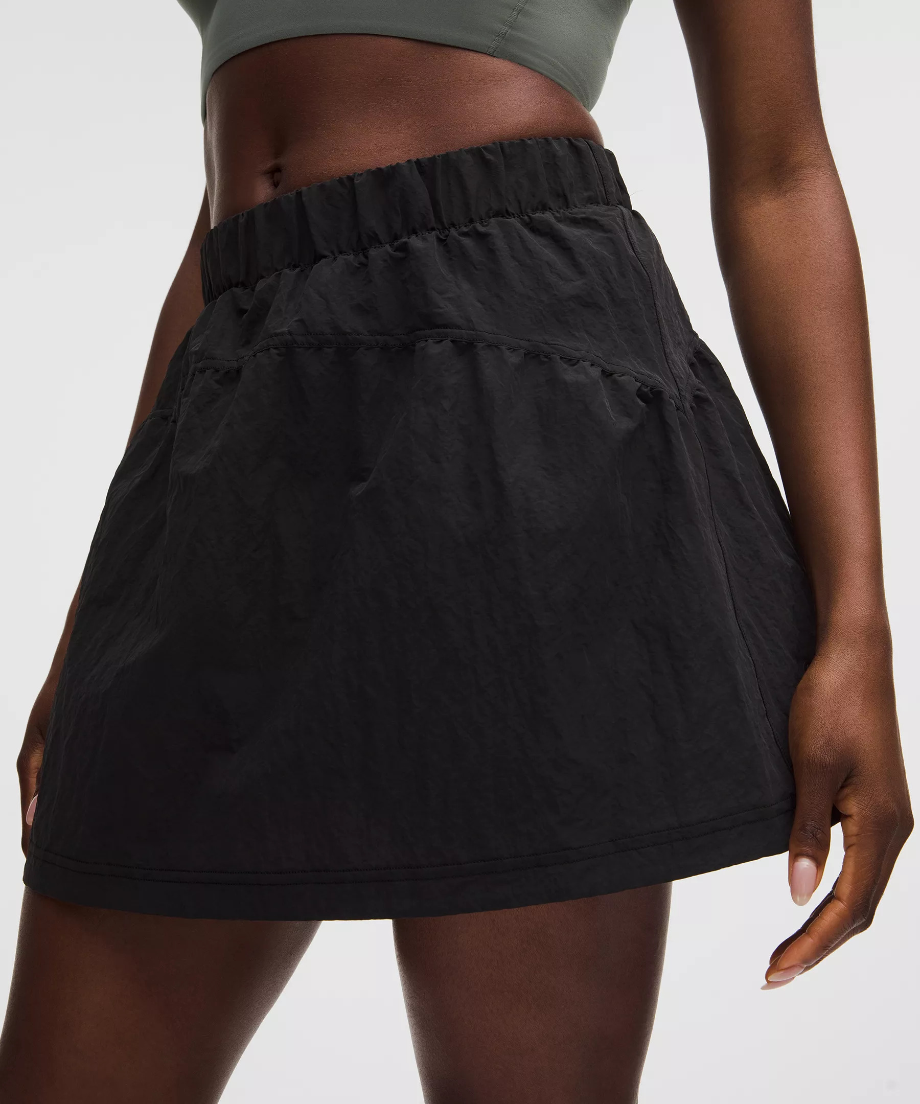 Crinkle Nylon High-Rise Mini Skirt - 4