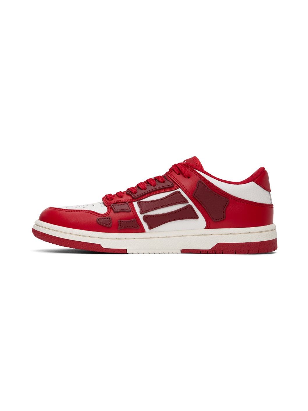 Red & White Skel Top Low Sneakers - 3