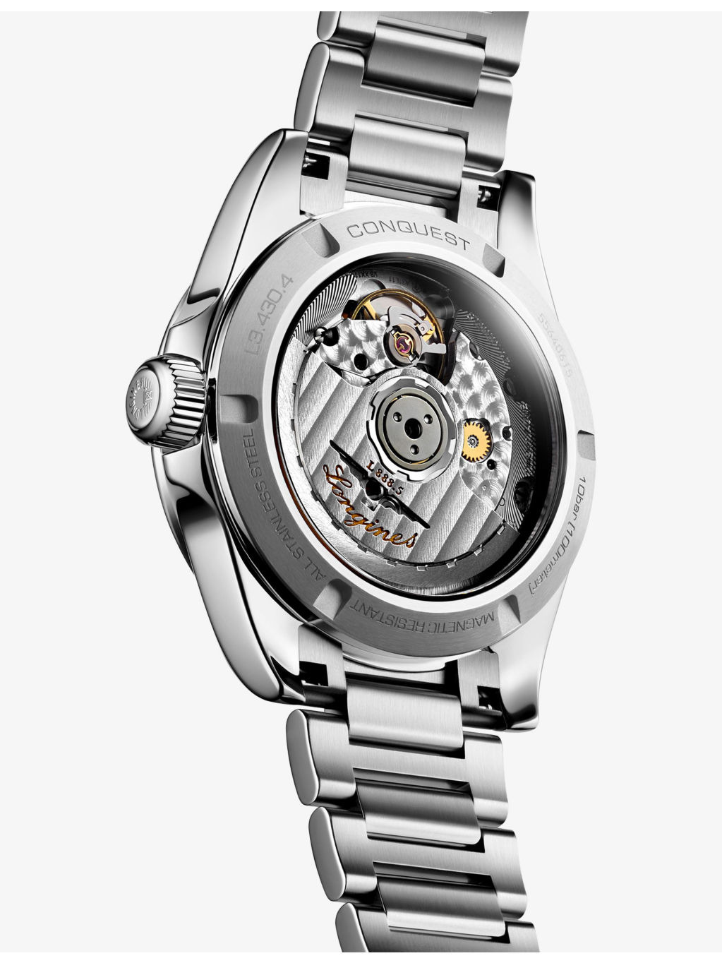 L3.430.4.87.6 Conquest Stainless-Steel And 0.035ct Diamond Automatic Watch - 5