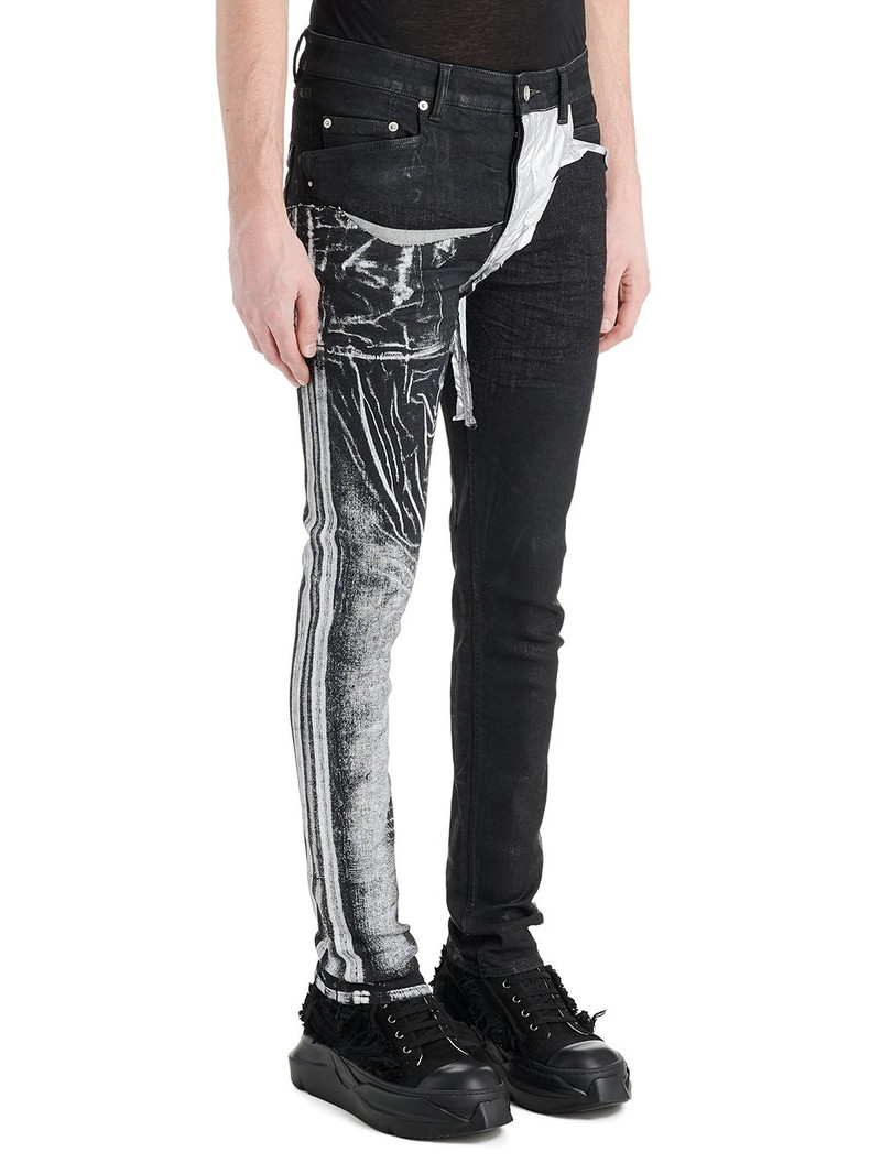 Rick Owens DRKSHDW Black Denim Collage Tyrone Jeans outlook