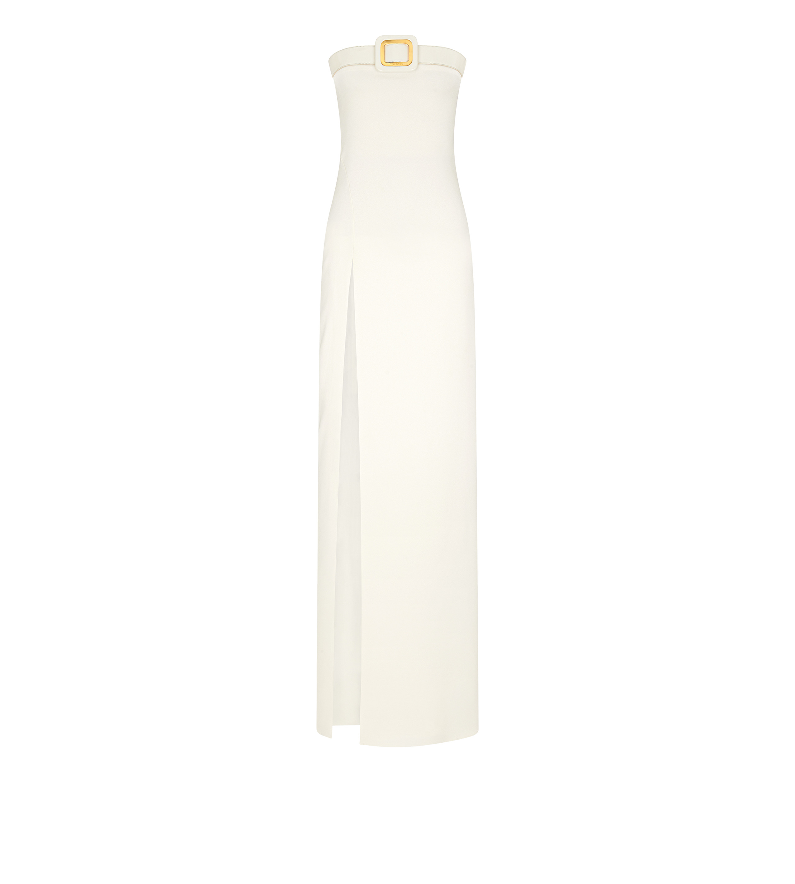 STRETCH SABLE' STRAPLESS EVENING DRESS - 1